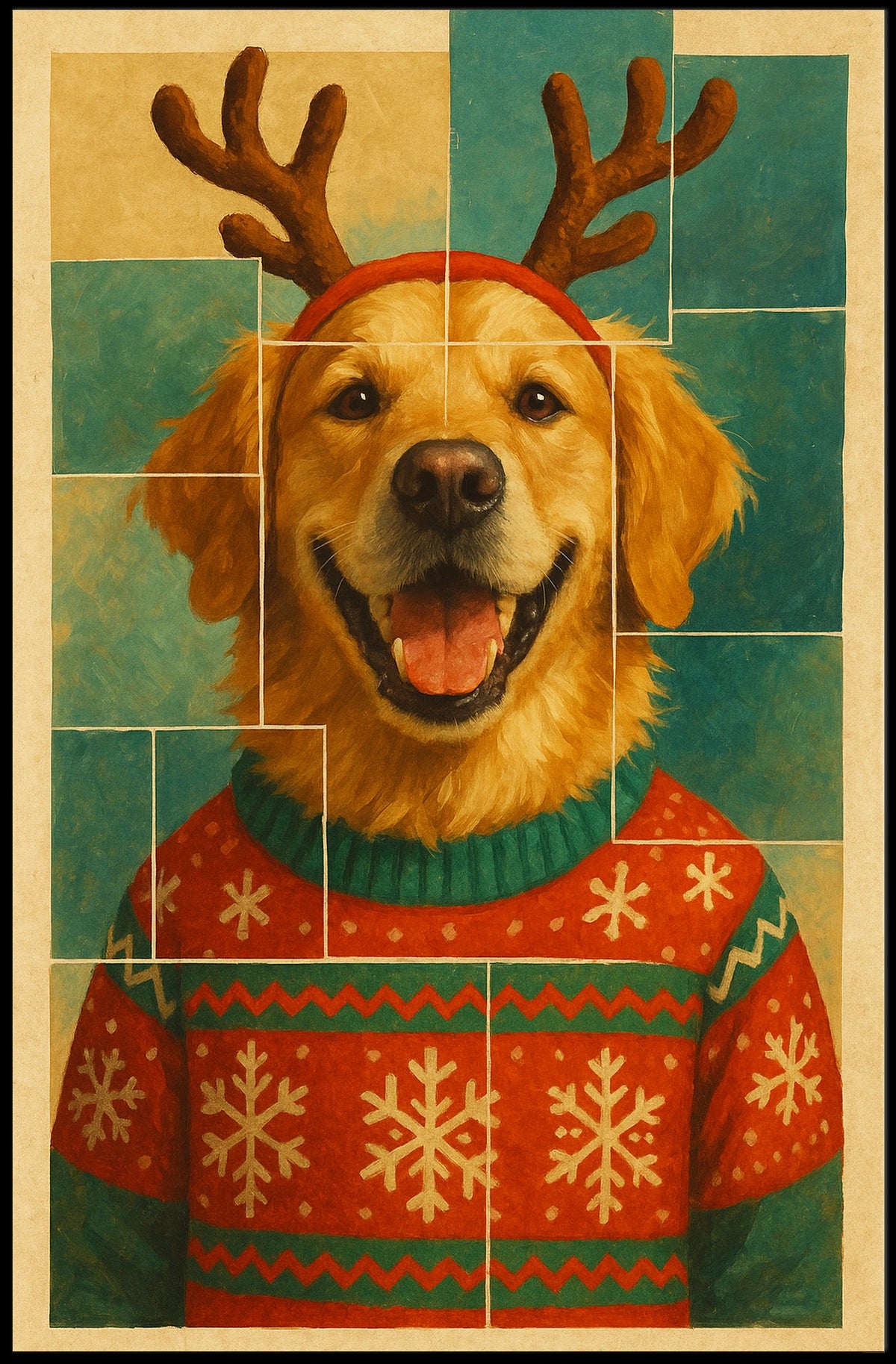 Festive Canine Cheer Poster