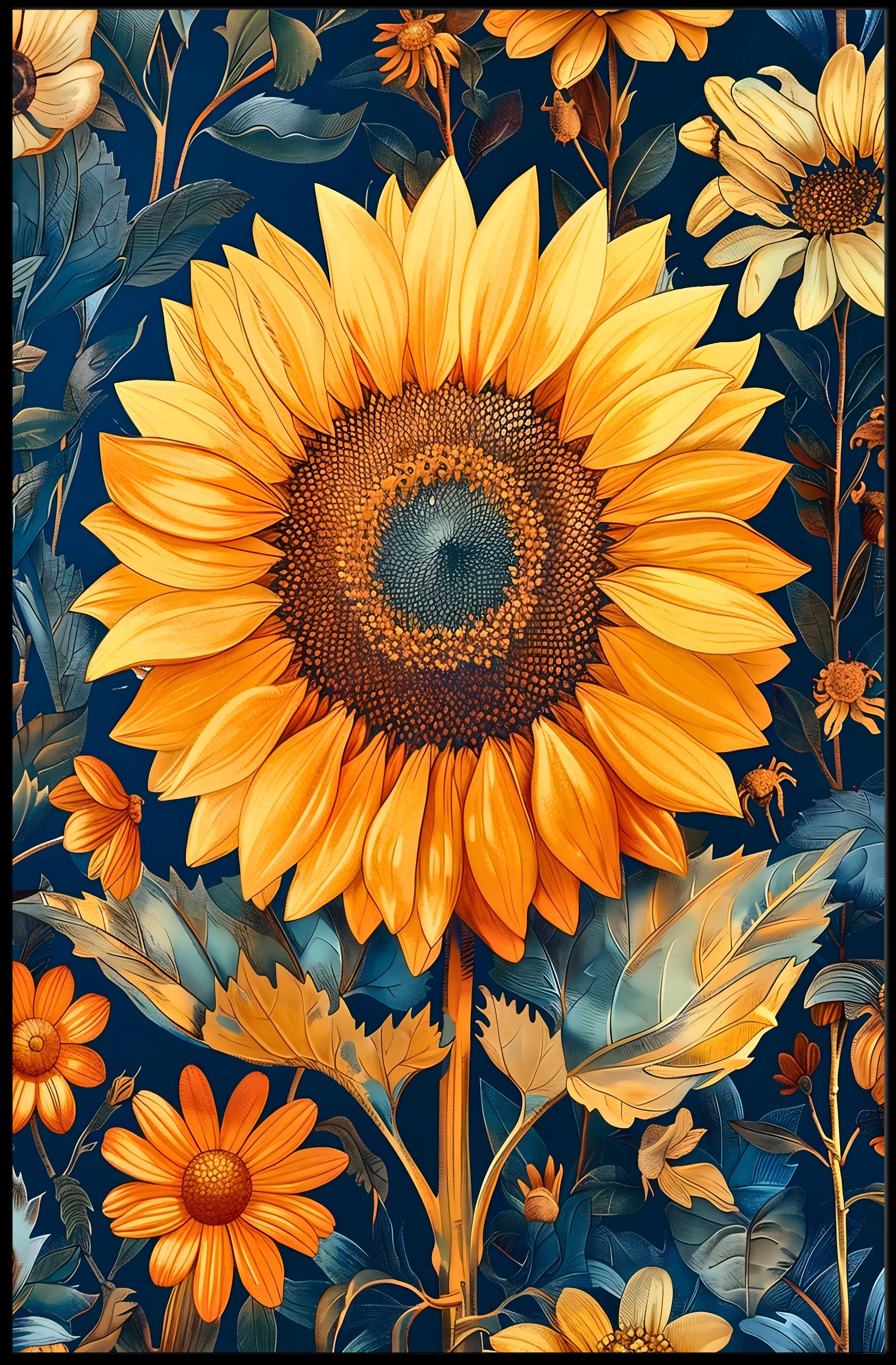 Sunflower Splendor: Bold and Lively Artistic Poster