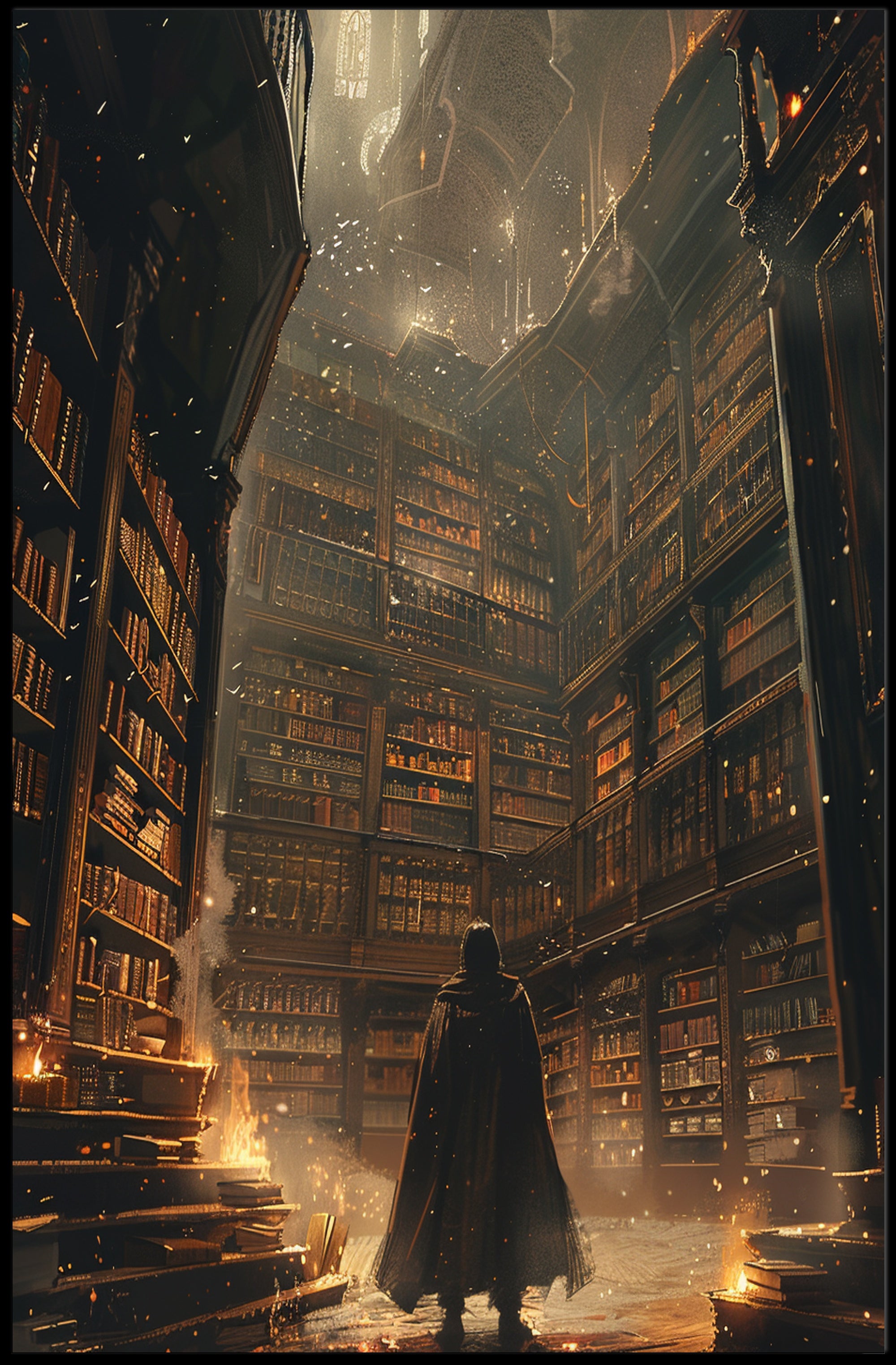 Towering Library Fantasy Adventure Poster PosterGoat