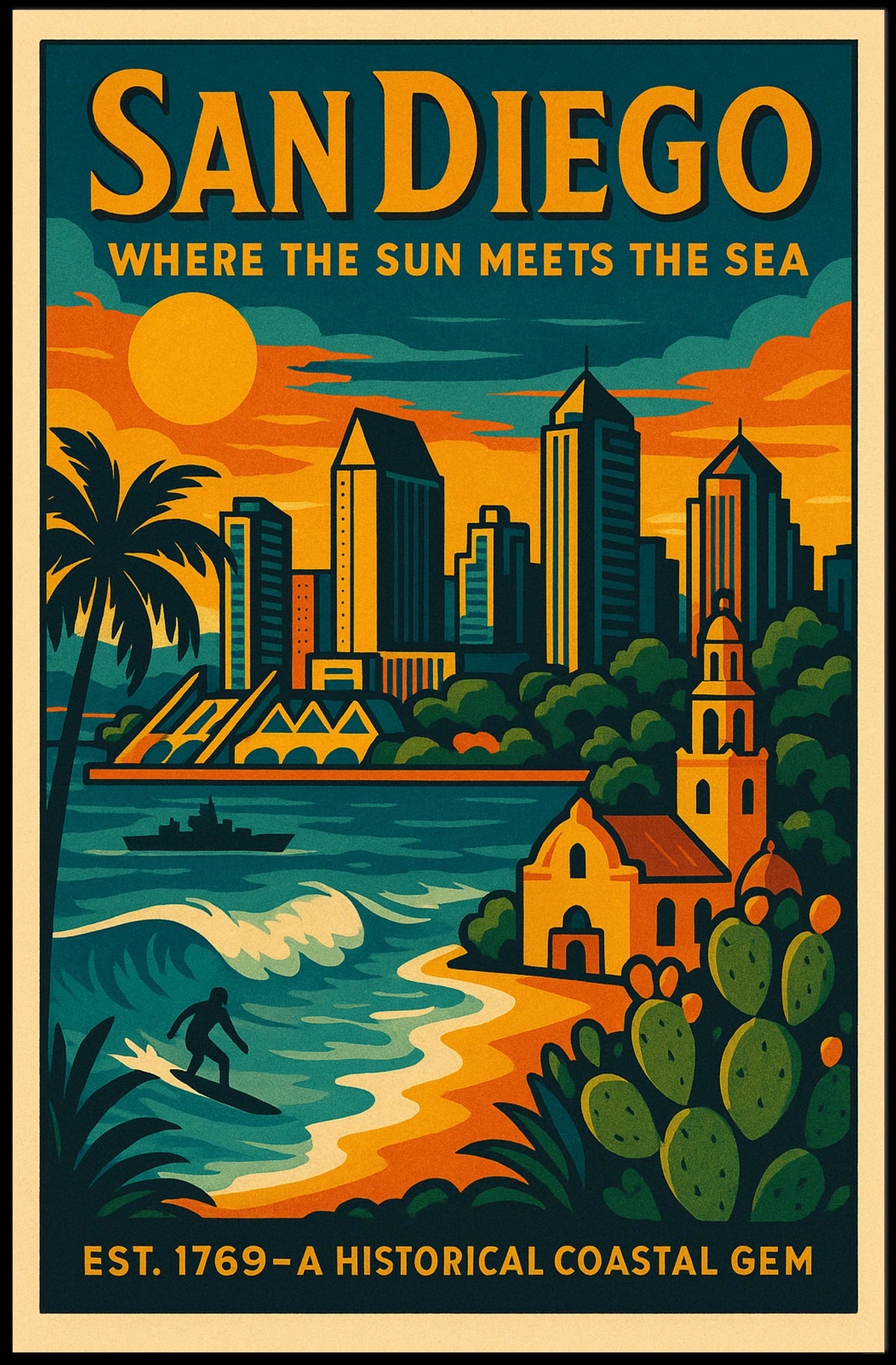 San Diego A Historical Coastal Gem Poster