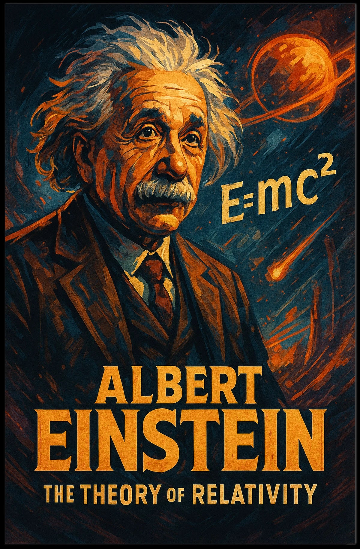 Albert Einstein Relativity Scientific Vintage Scenic Wall Art Educational Decor Wanderlust Poster