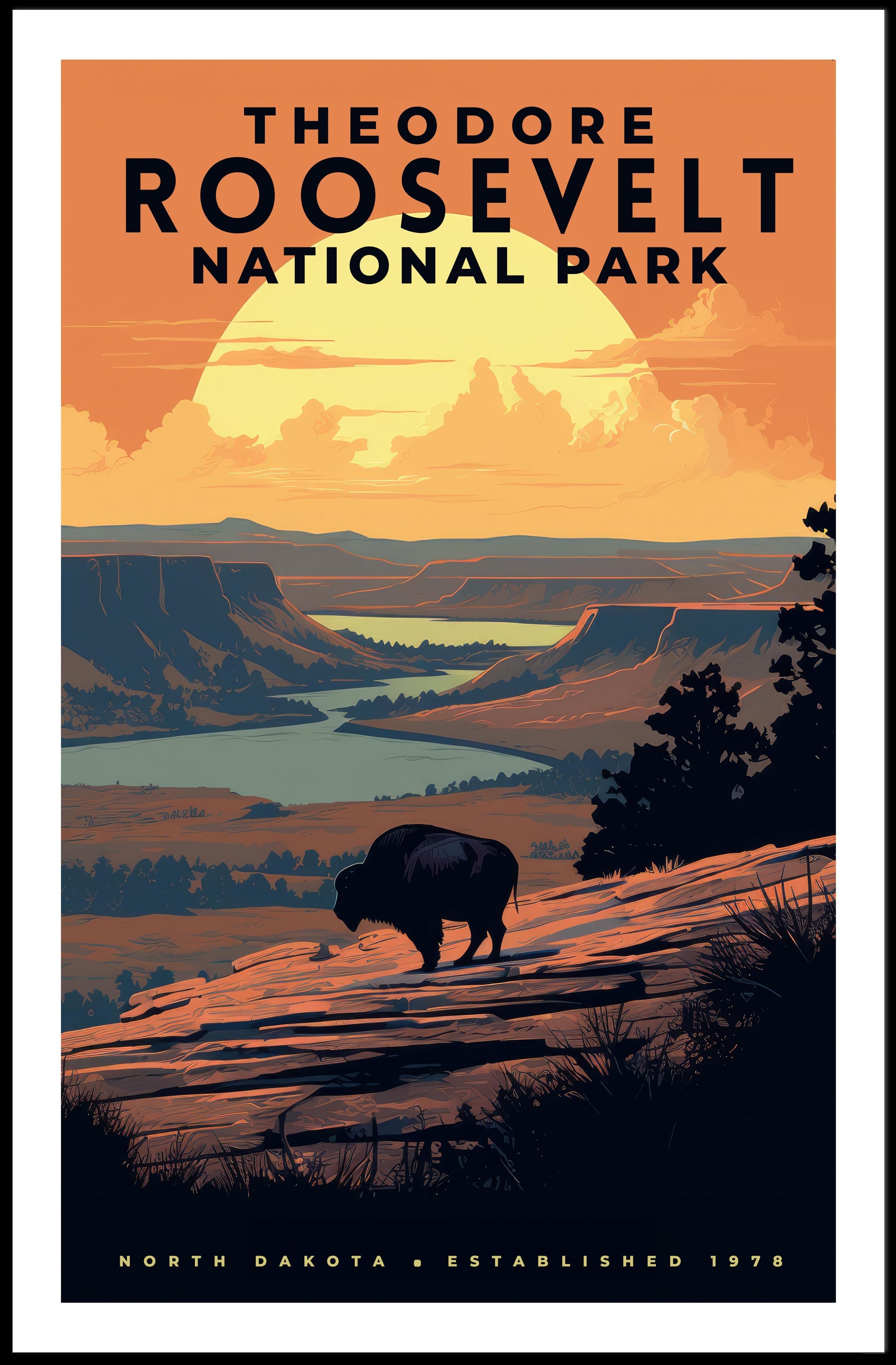 Theodore Roosevelt National Park Vintage Poster