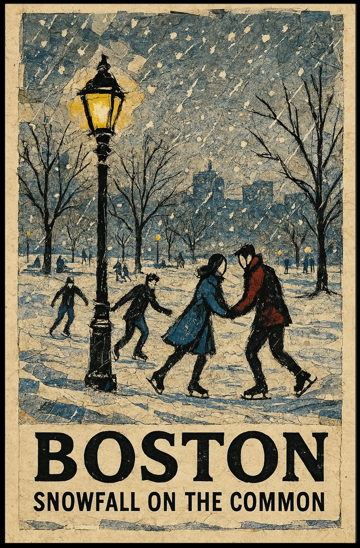 Boston Snowfall on the Common Poster