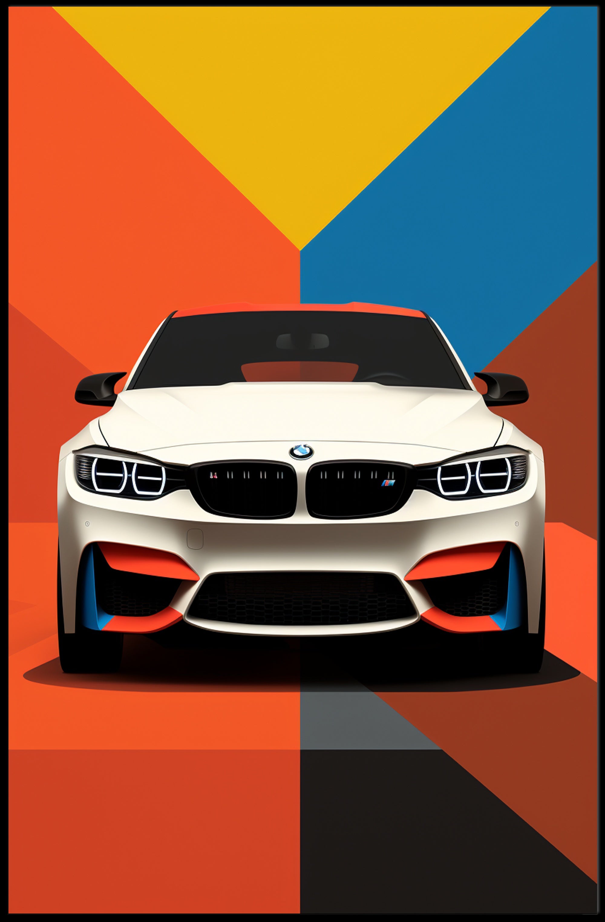 Bold and Dynamic Automotive Art Poster PosterGoat