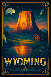 Wyoming Wilderness Poster Rustic Landscape Wall Art