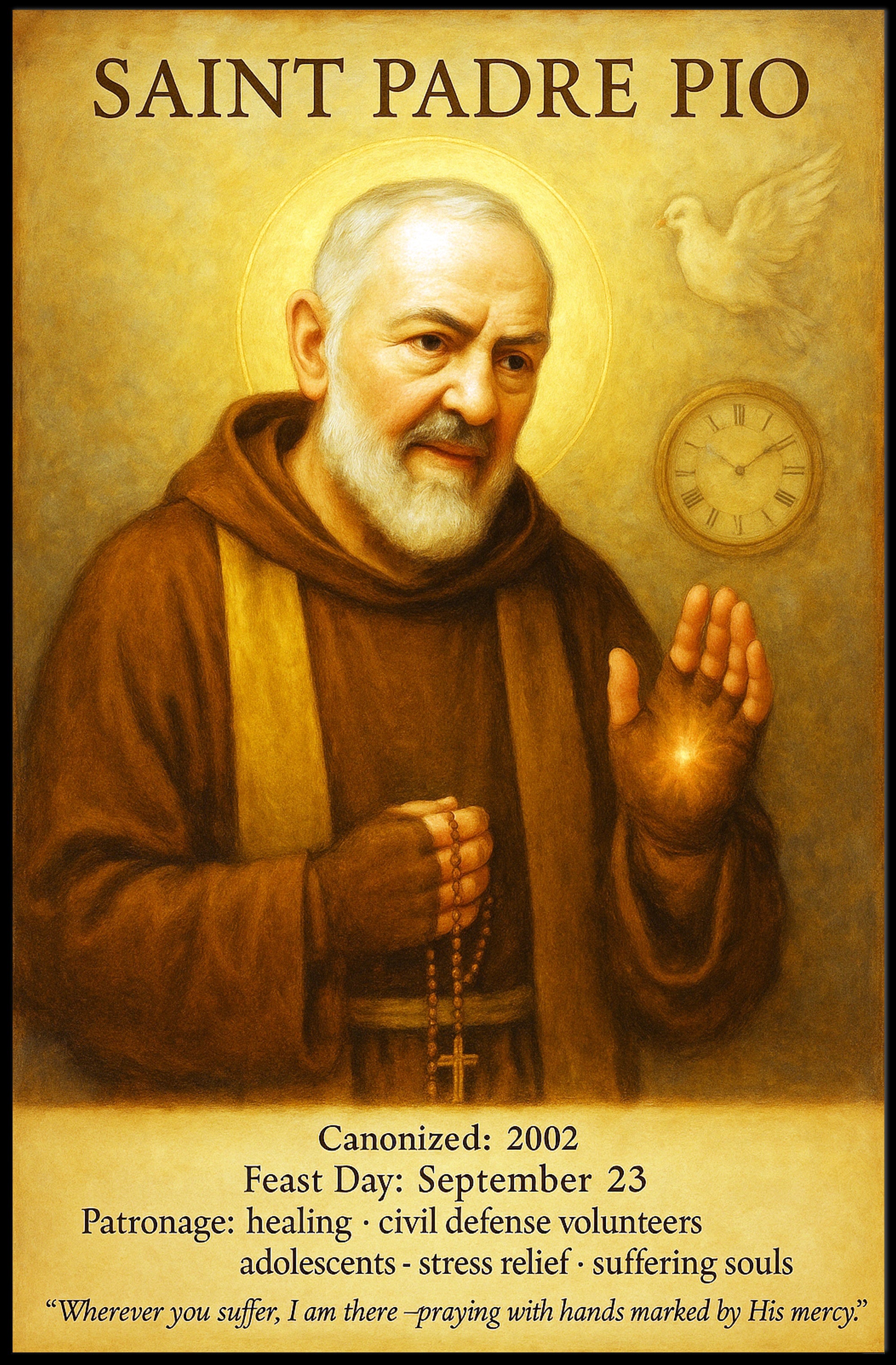 Saint Padre Pio Poster PosterGoat