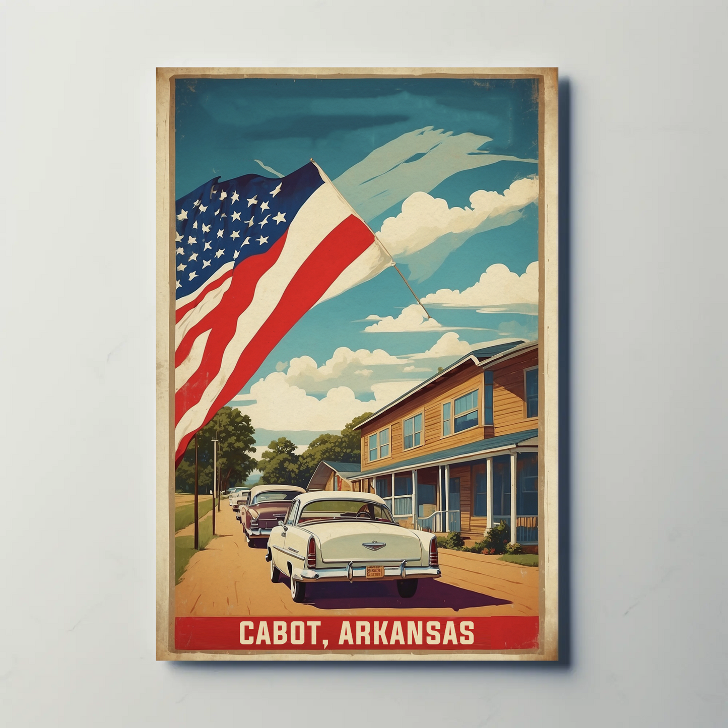 Cabot Arkansas American Scene Art Vintage Travel Poster