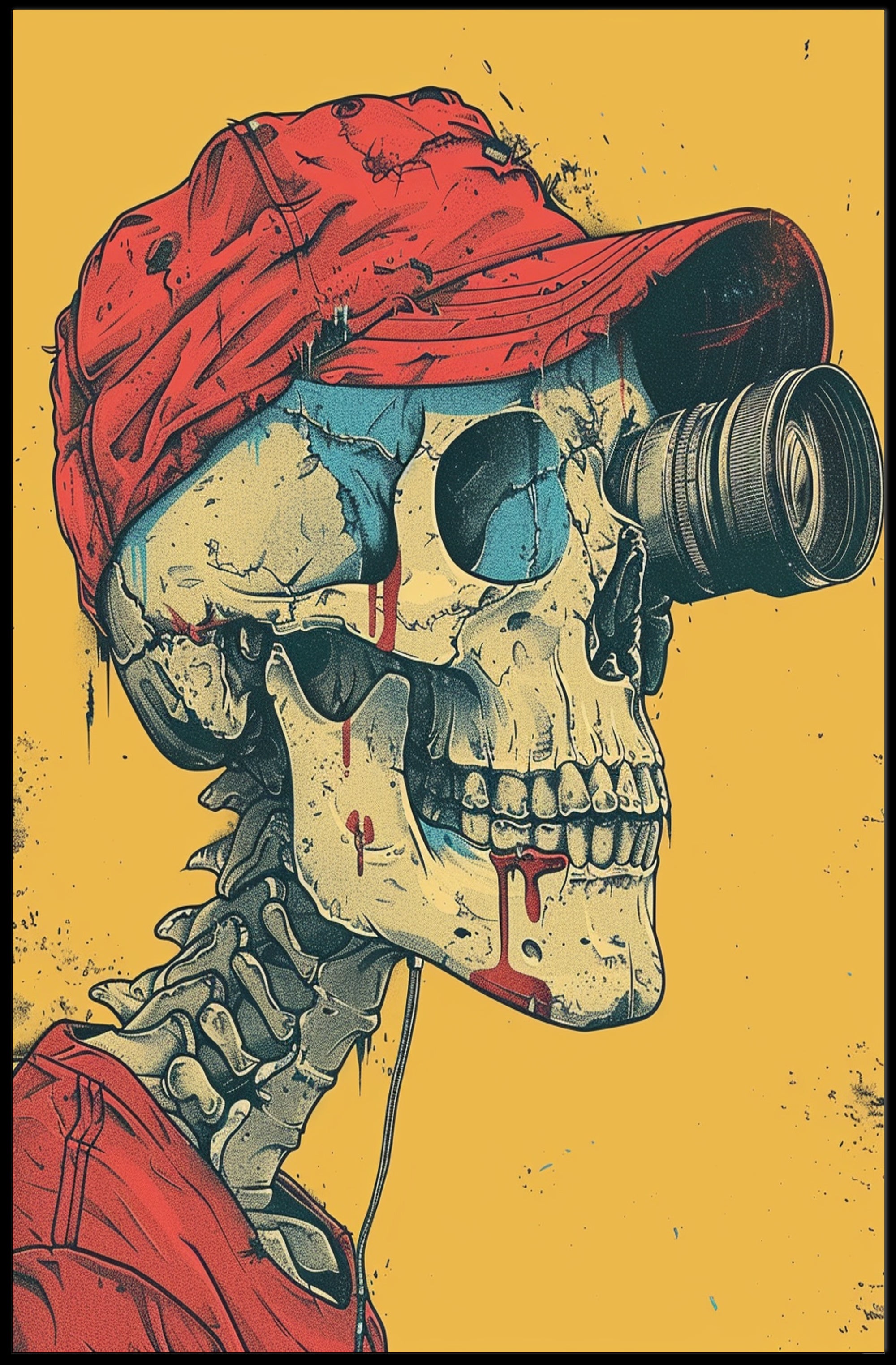 Skull with Lens Poster for Unique Wall Art Decor PosterGoat
