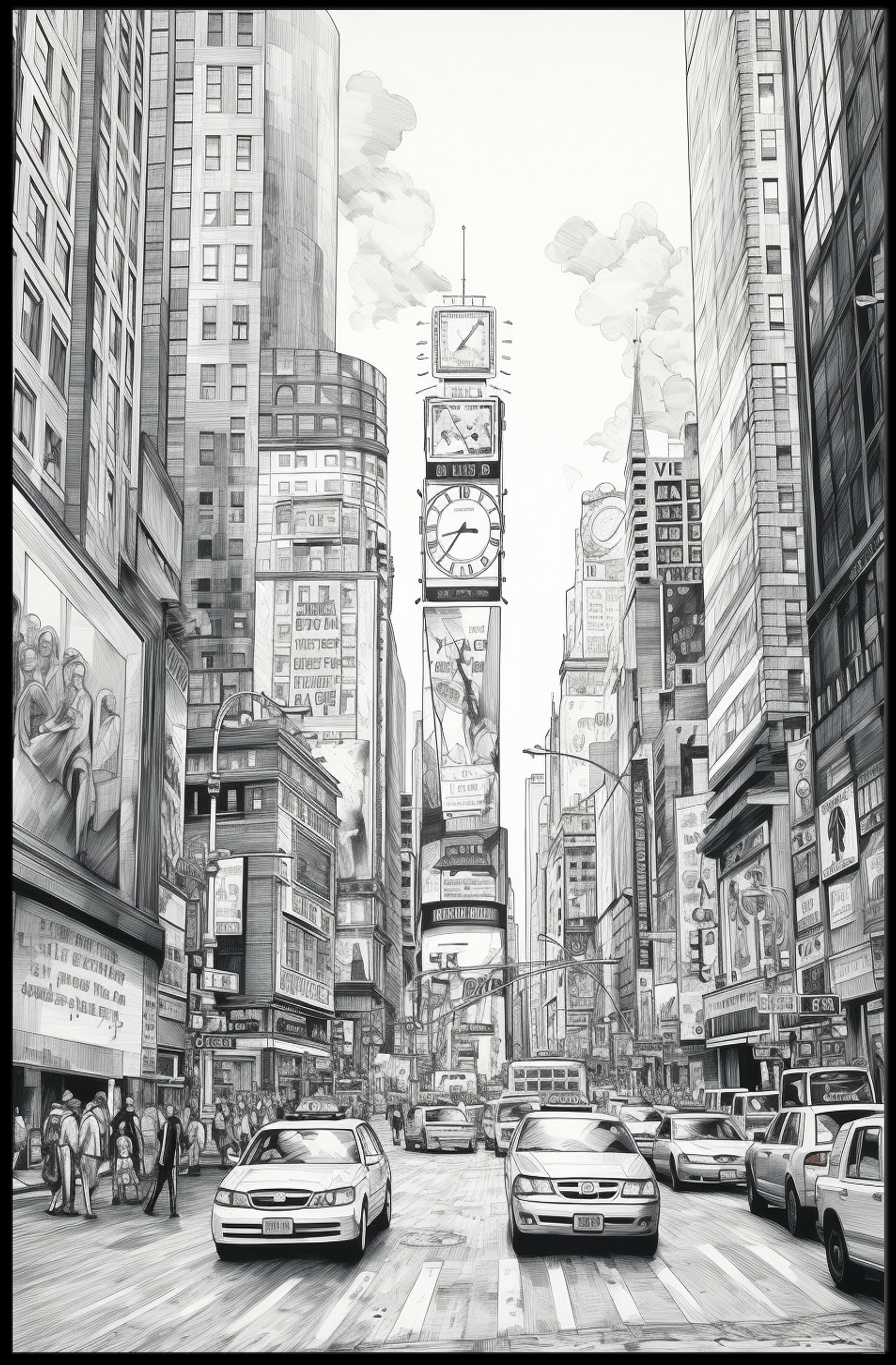 Urban Sketch Times Square Poster