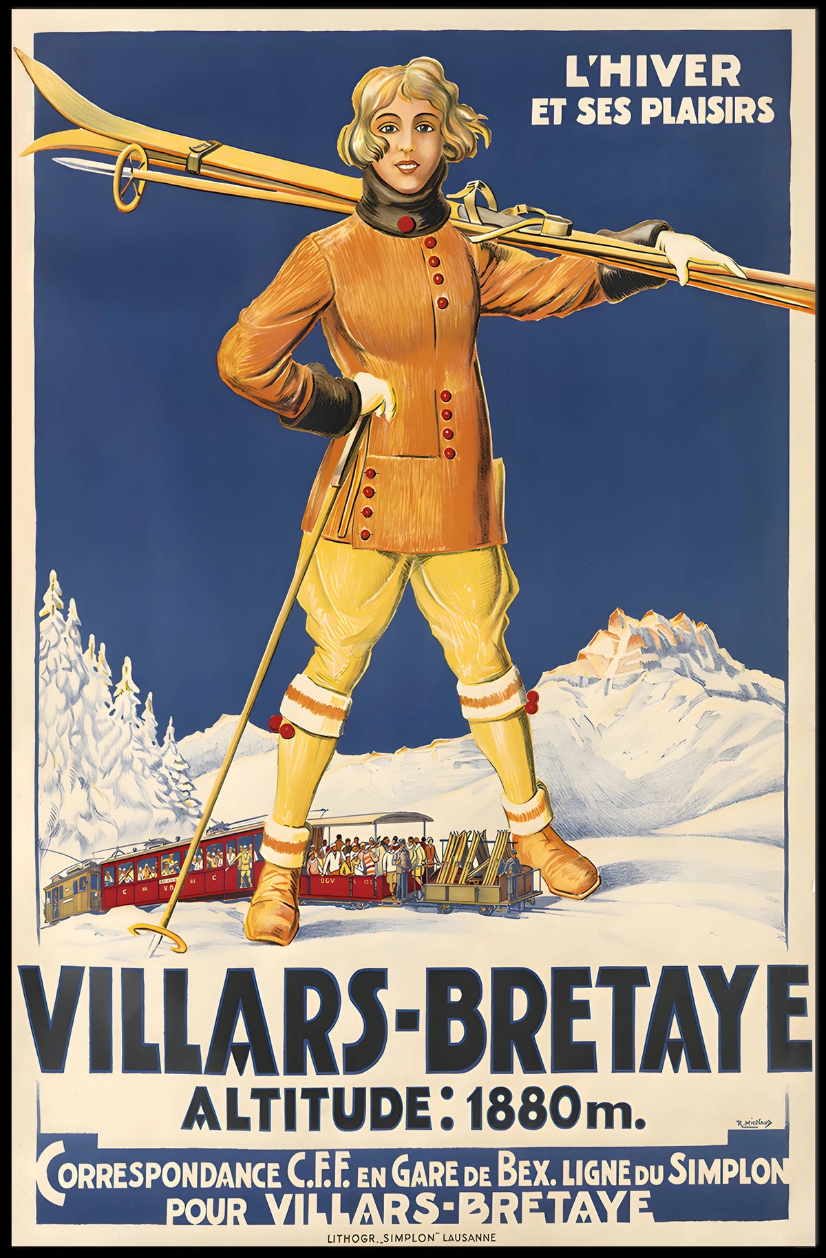 Winter Pleasures In Villars-Bretaye Poster