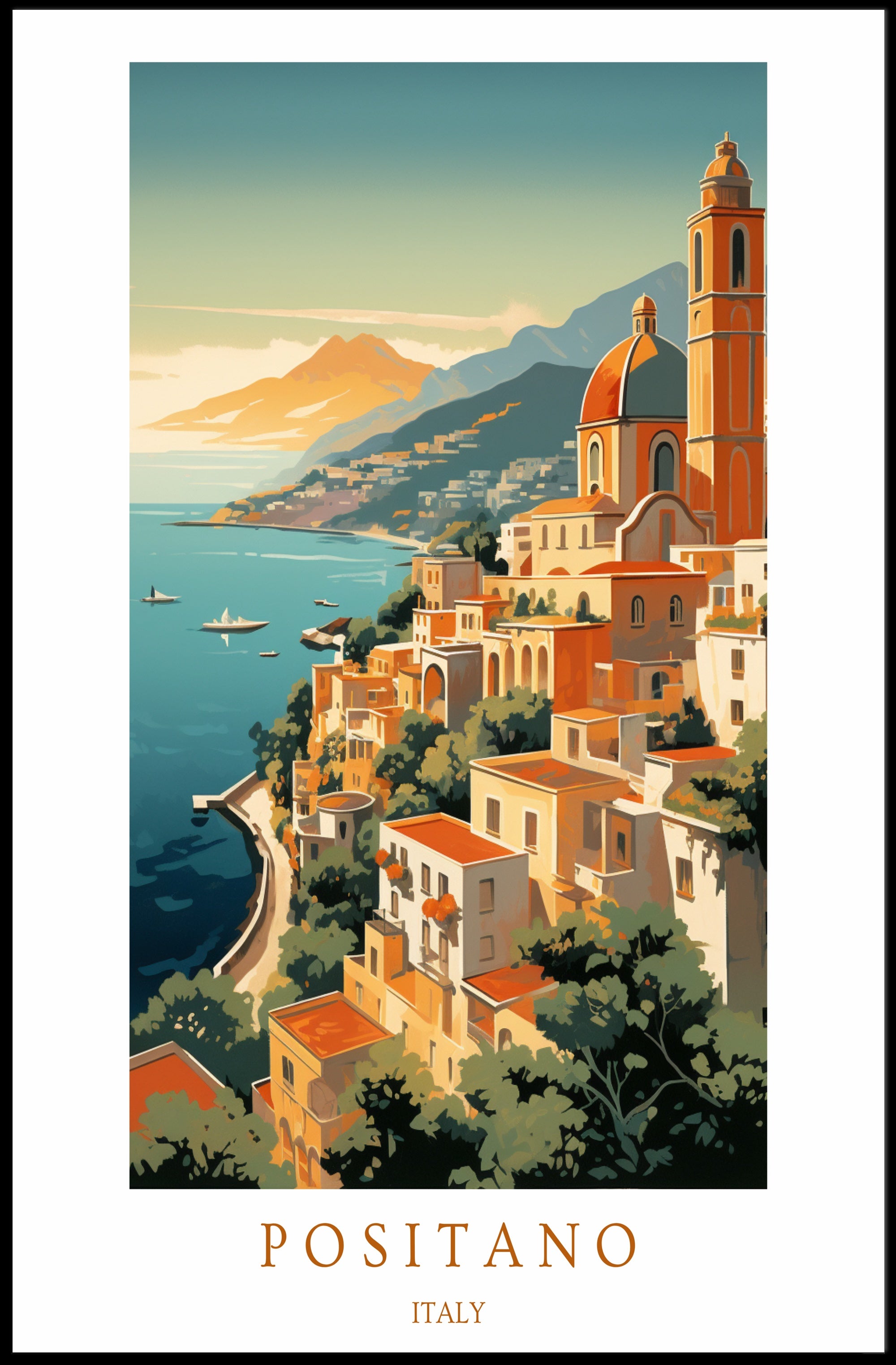 Scenic Views of Positano Poster PosterGoat