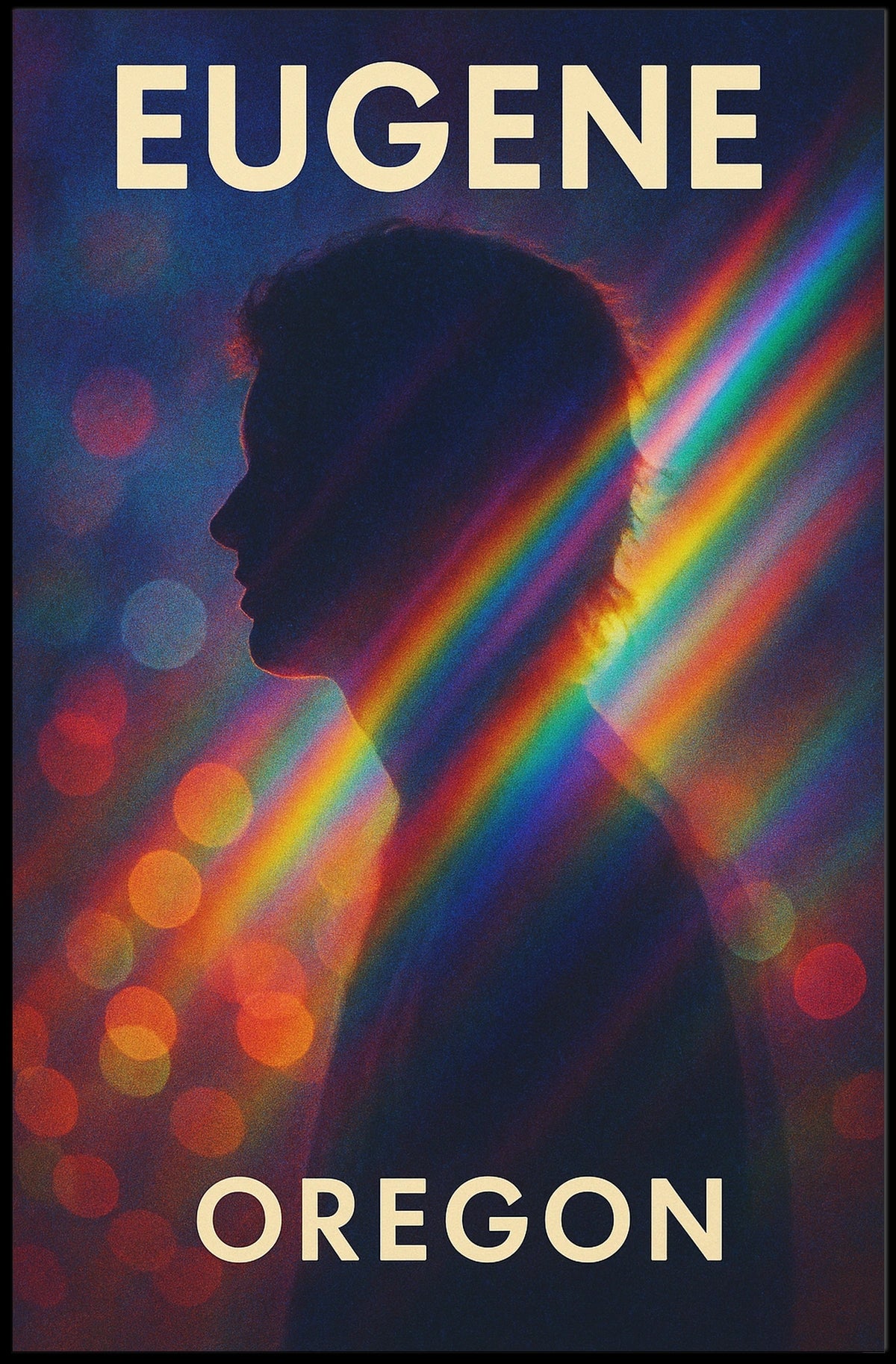 Eugene Vibrant Silhouette Minimalist Decor Poster