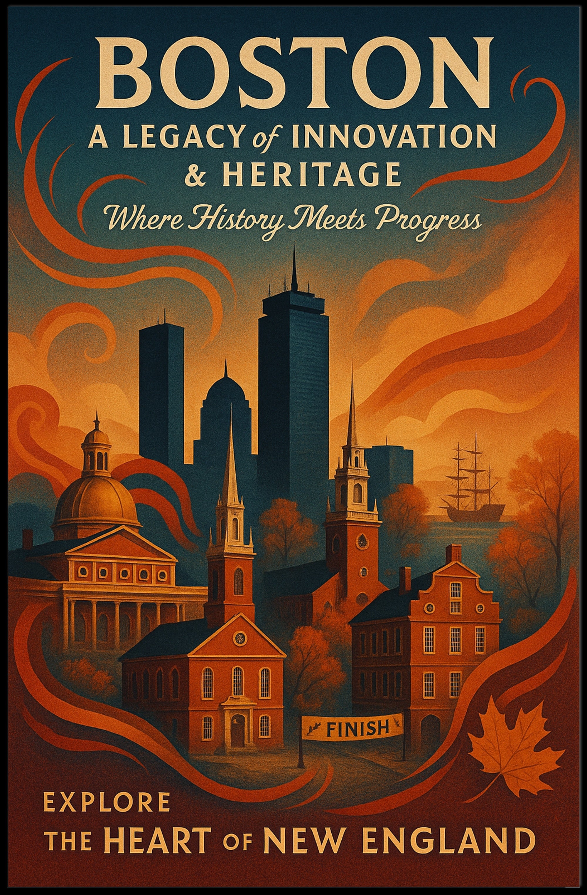 Boston A Legacy of Innovation Heritage Poster PosterGoat