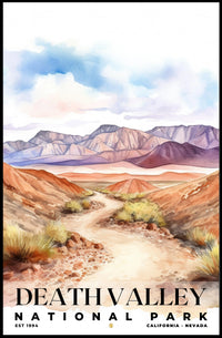 Death Valley Watercolor Wall Art Poster