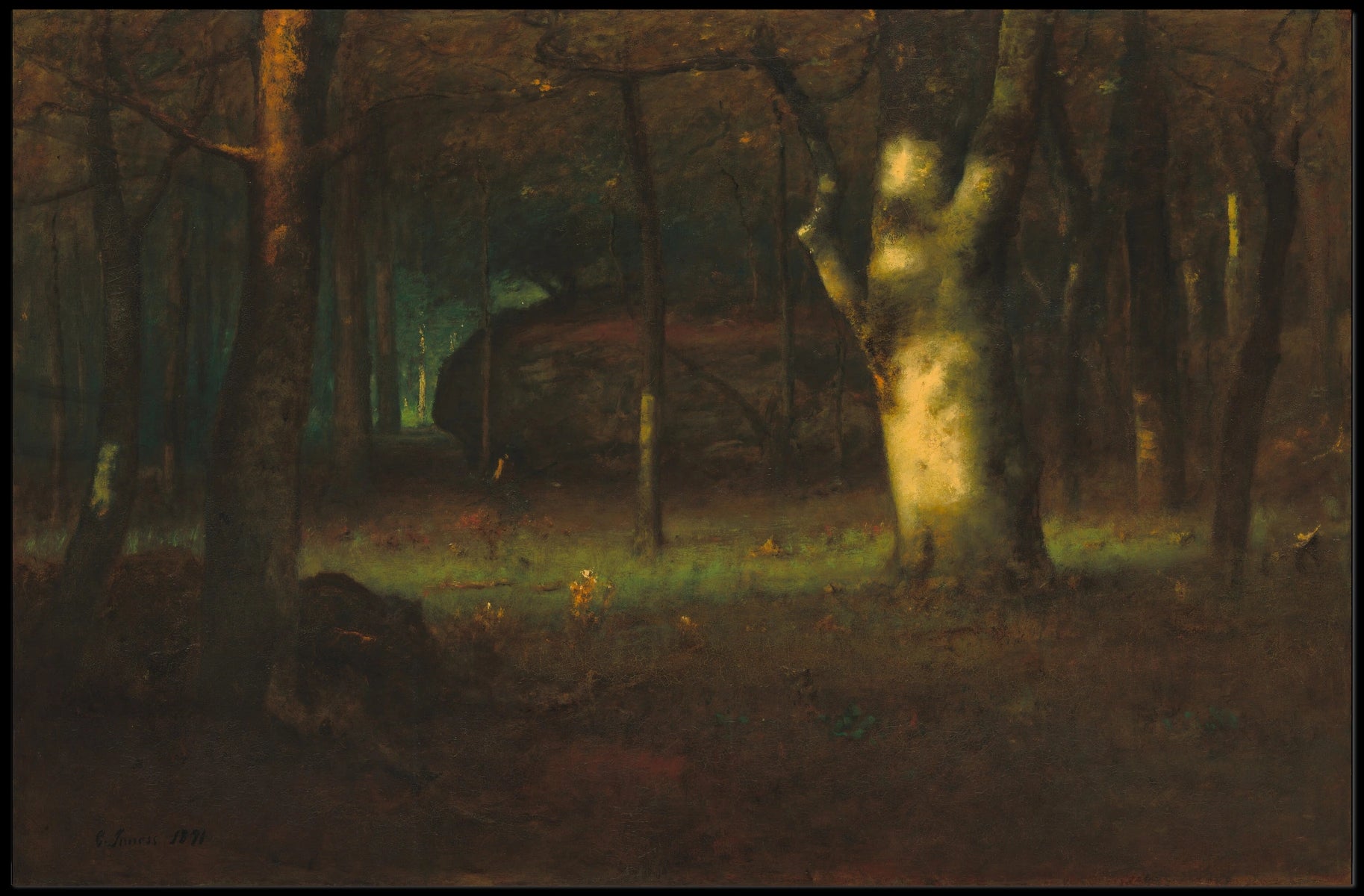 Mystical Forest Scene Artistic Poster