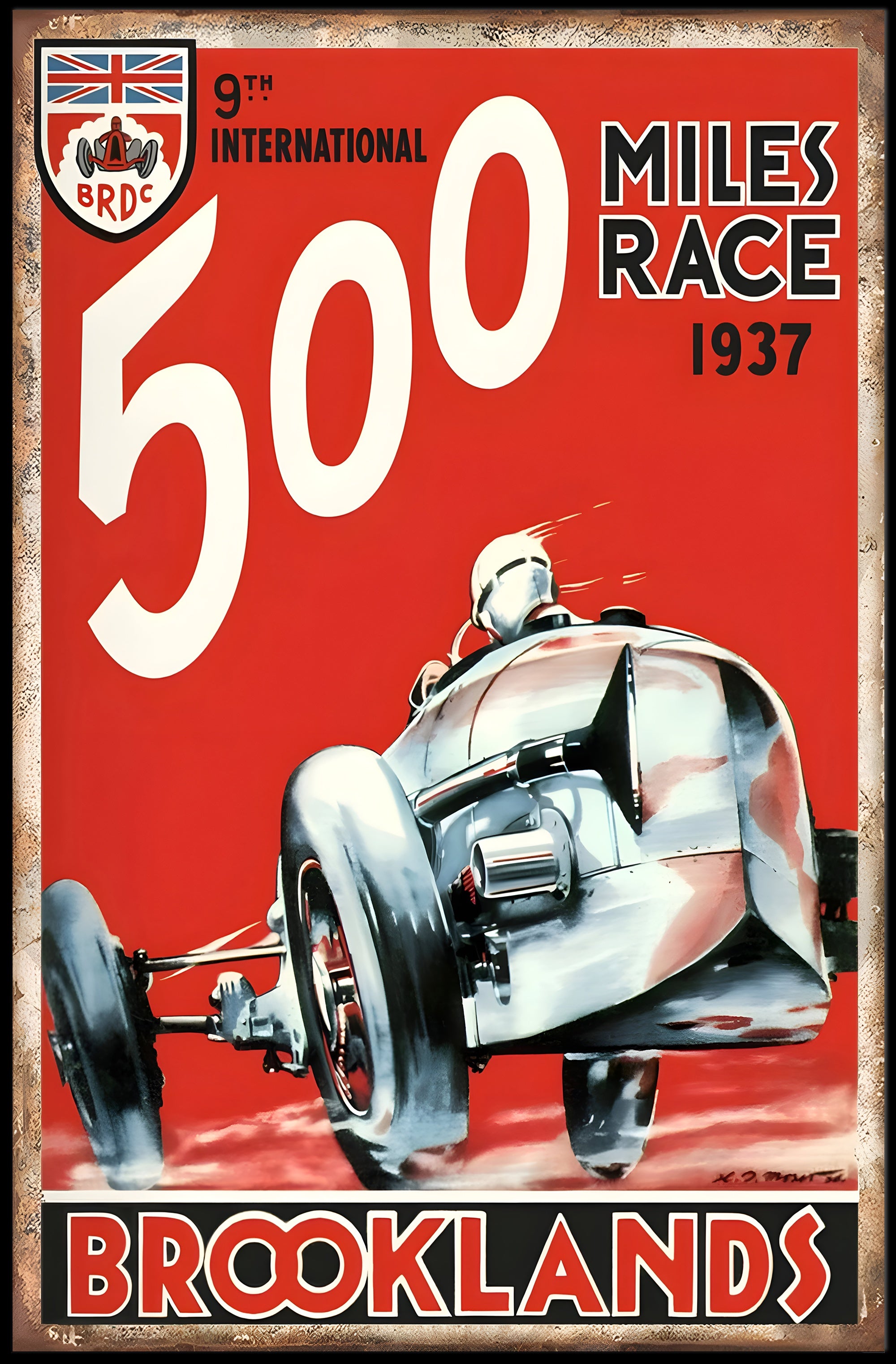 Brooklands 500 Miles Race 1937 Poster