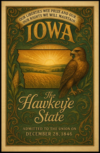 Iowa The Hawkeye State Poster