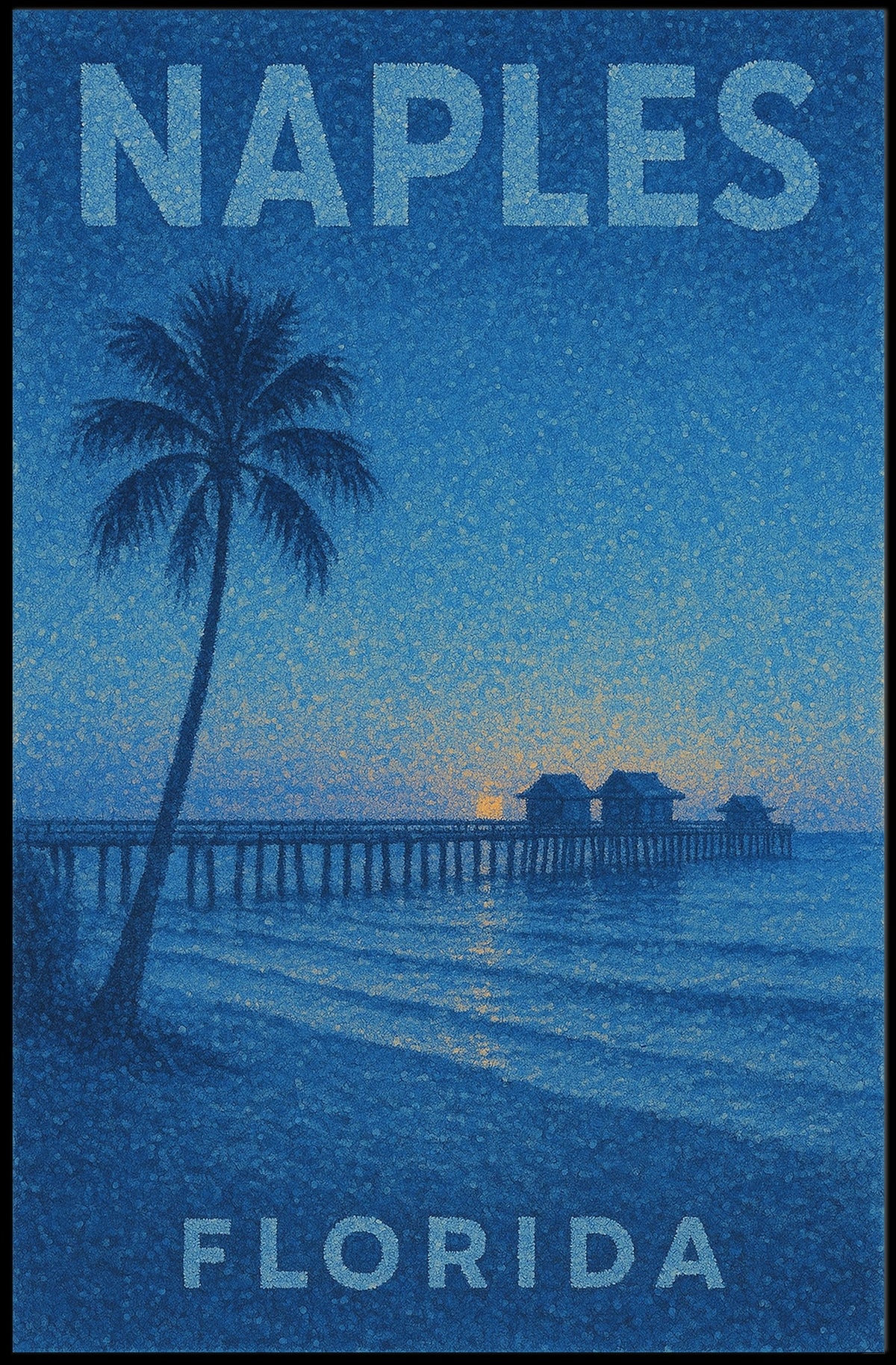 Naples Florida Sunset Poster Wall Art Coastal Decor