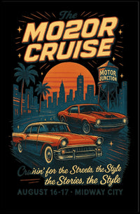 The Motor Cruise Vintage Car Urban or Cityscape Poster