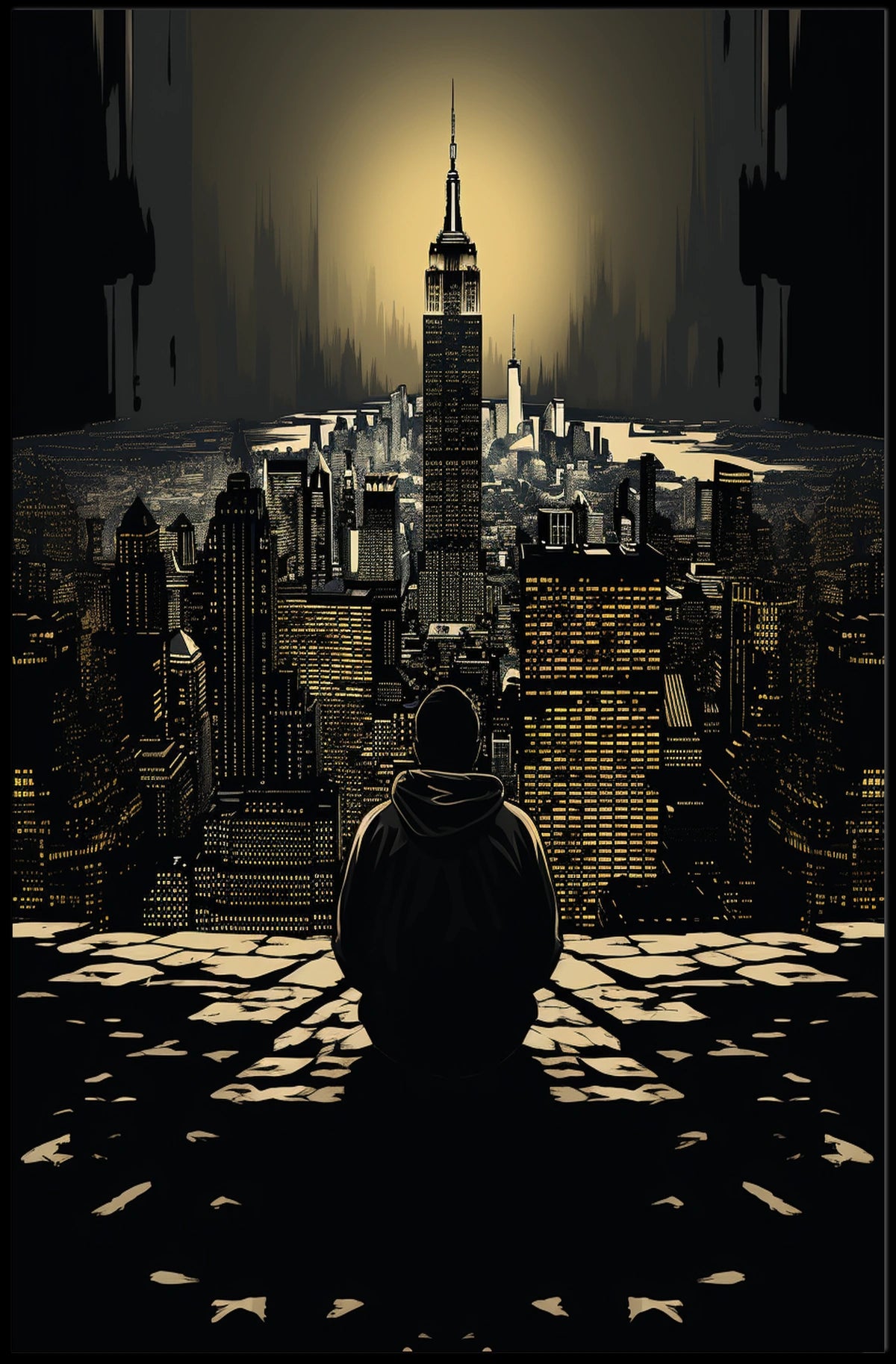 Contemplation Over The Cityscape Poster