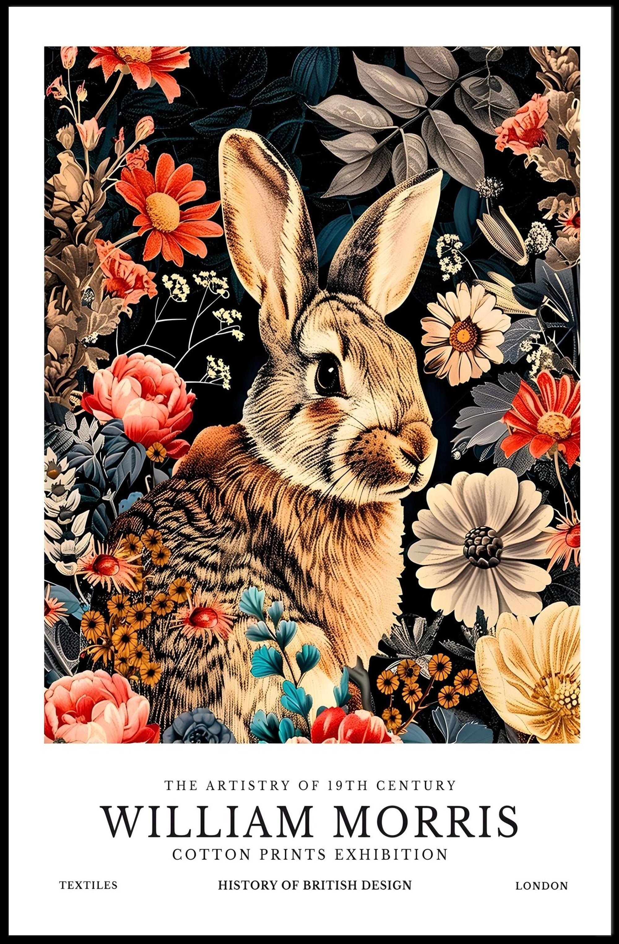 William Morris Rabbit Floral Heritage Poster