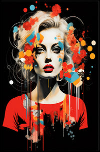 Vibrant Woman Abstract Art: Bold and Artistic Poster