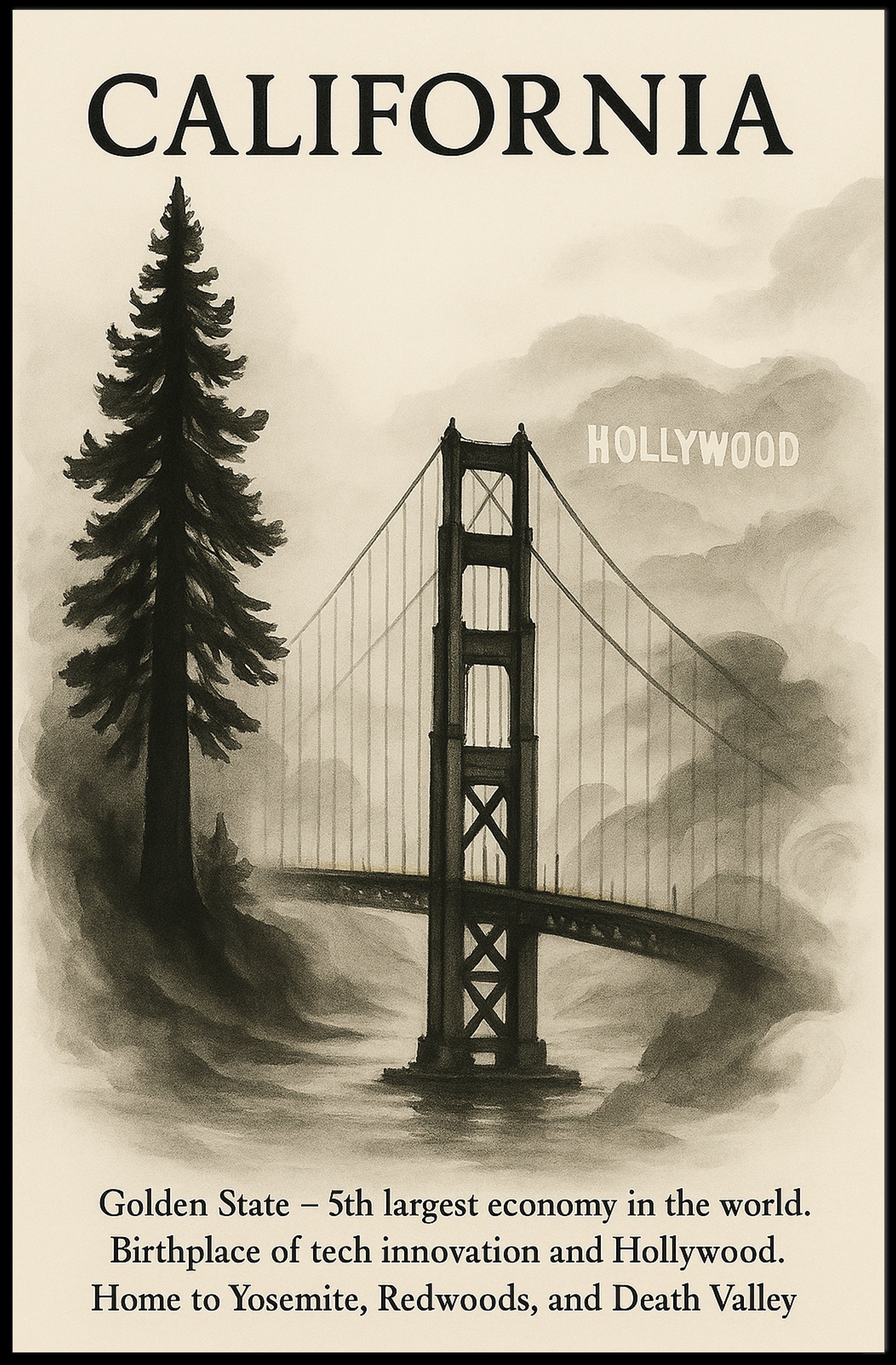 California The Golden State Poster PosterGoat