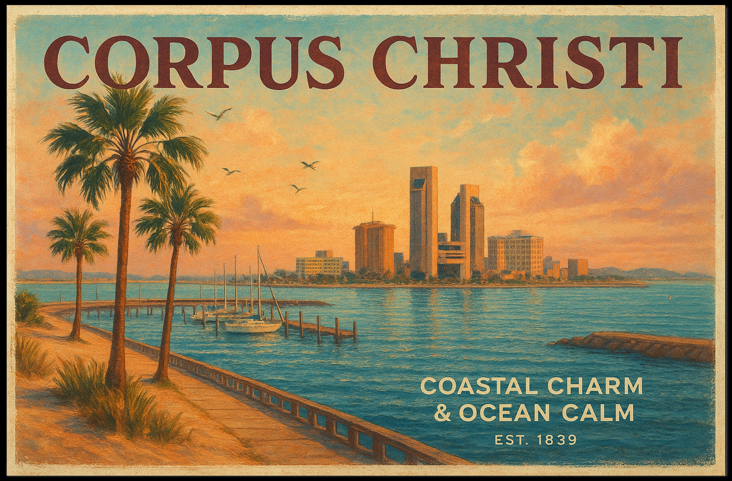 Coastal Serenity Corpus Christi Poster Print