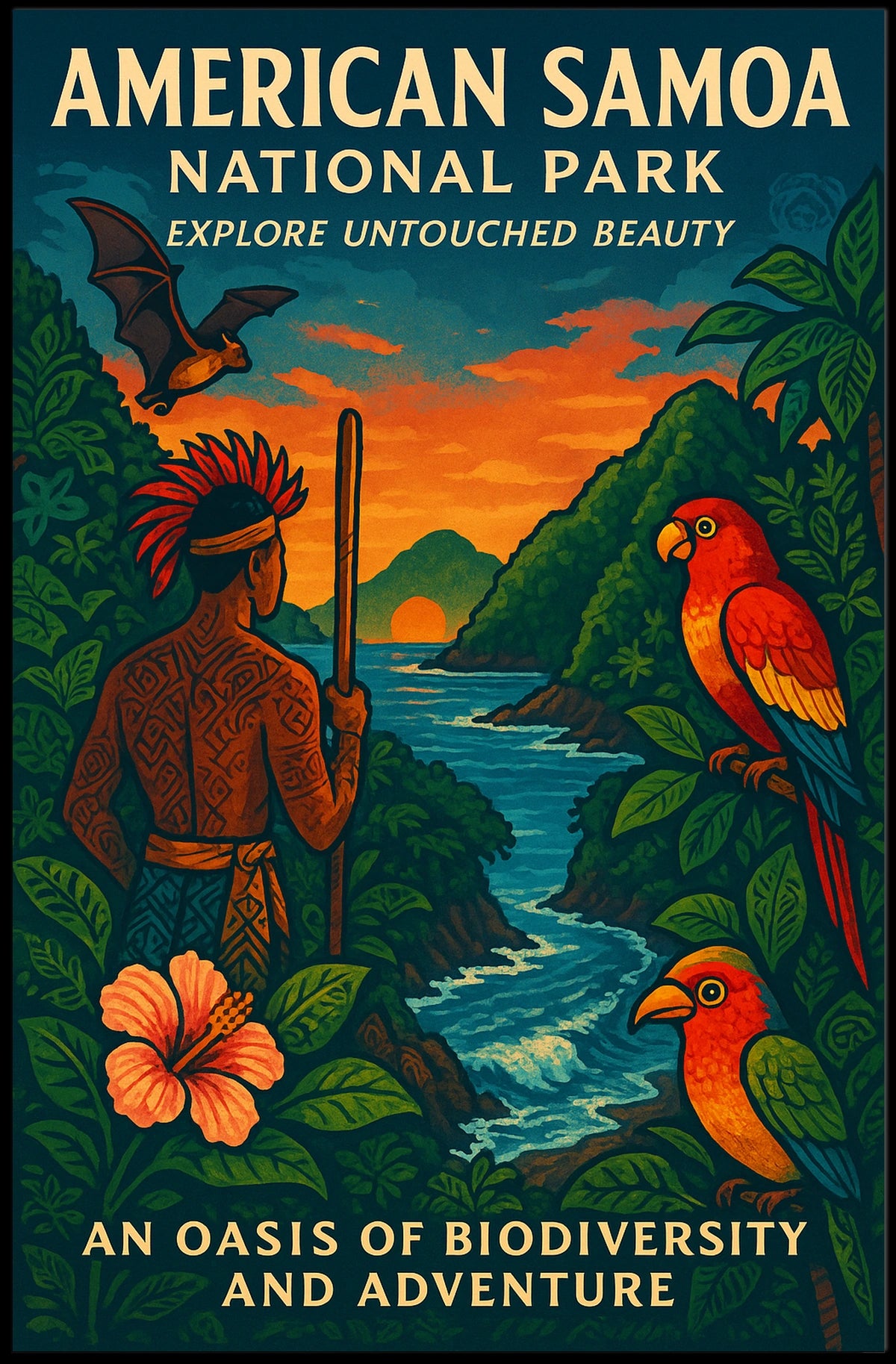 Explore Samoa's Unrivaled Beauty: American National Park Poster