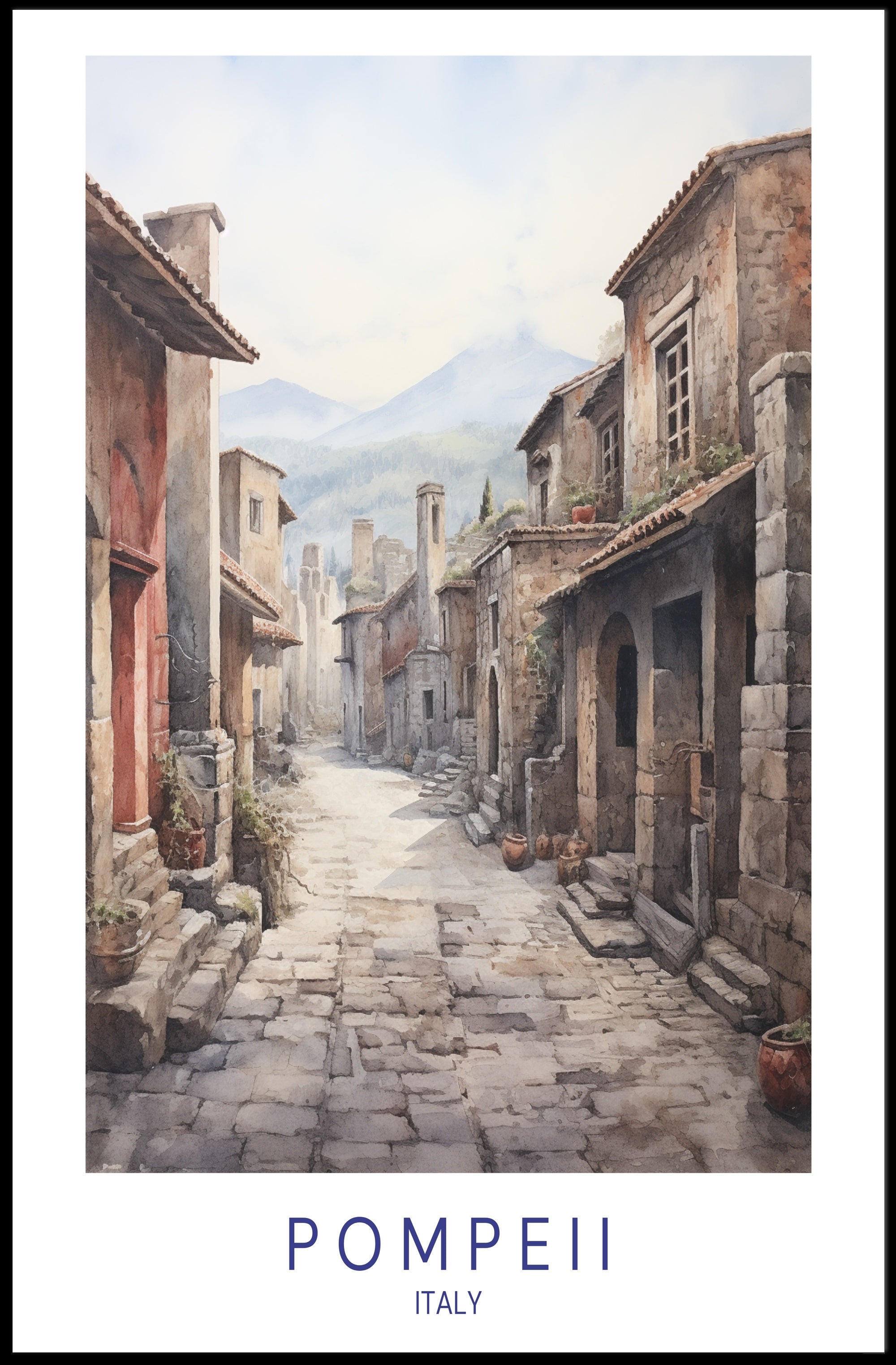 Pompeii Streetscape Poster PosterGoat