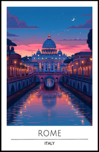 St. Peter's Basilica Evening Glow Travel Poster