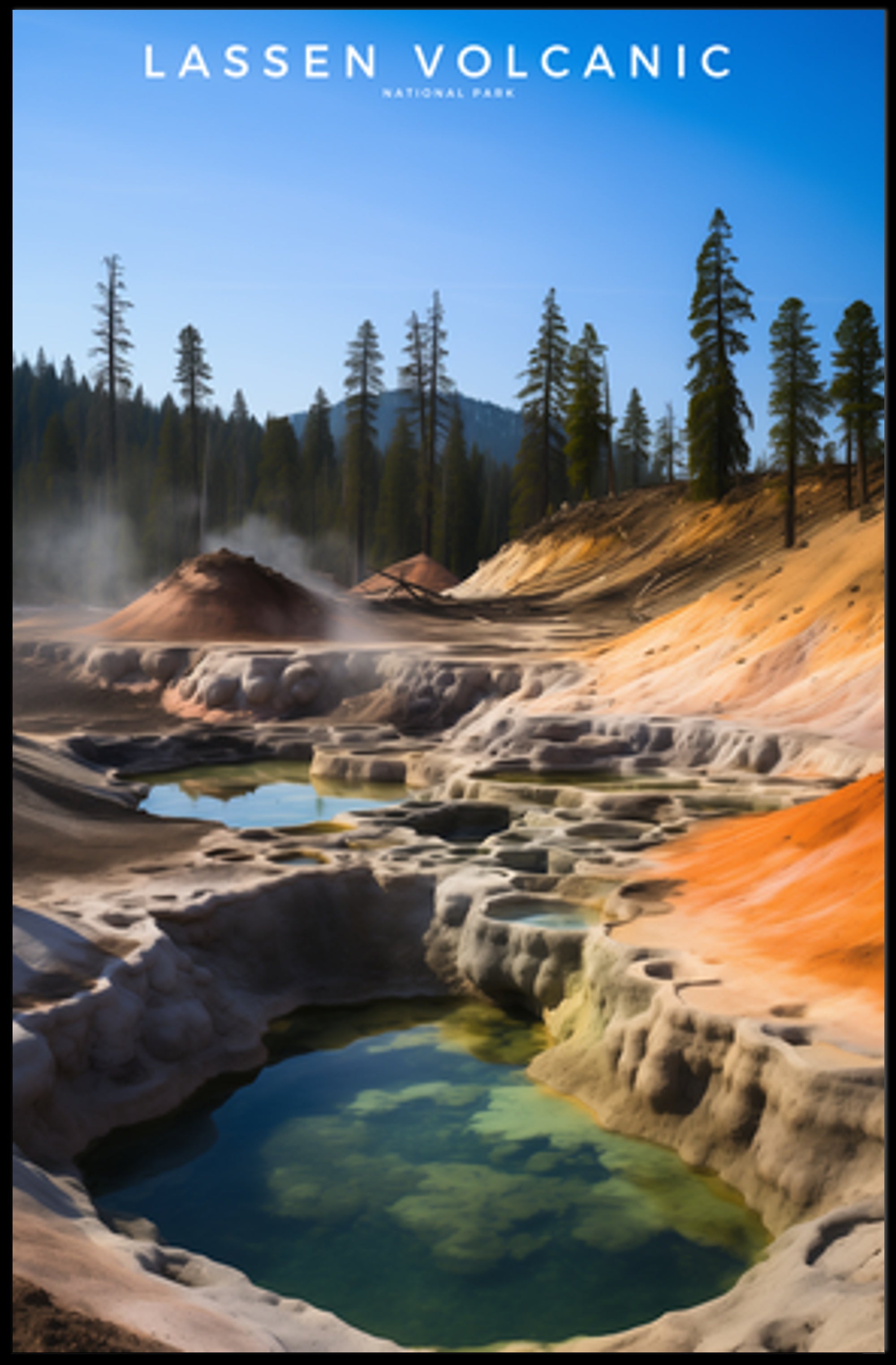 Lassen Volcanic National Park Travel Poster