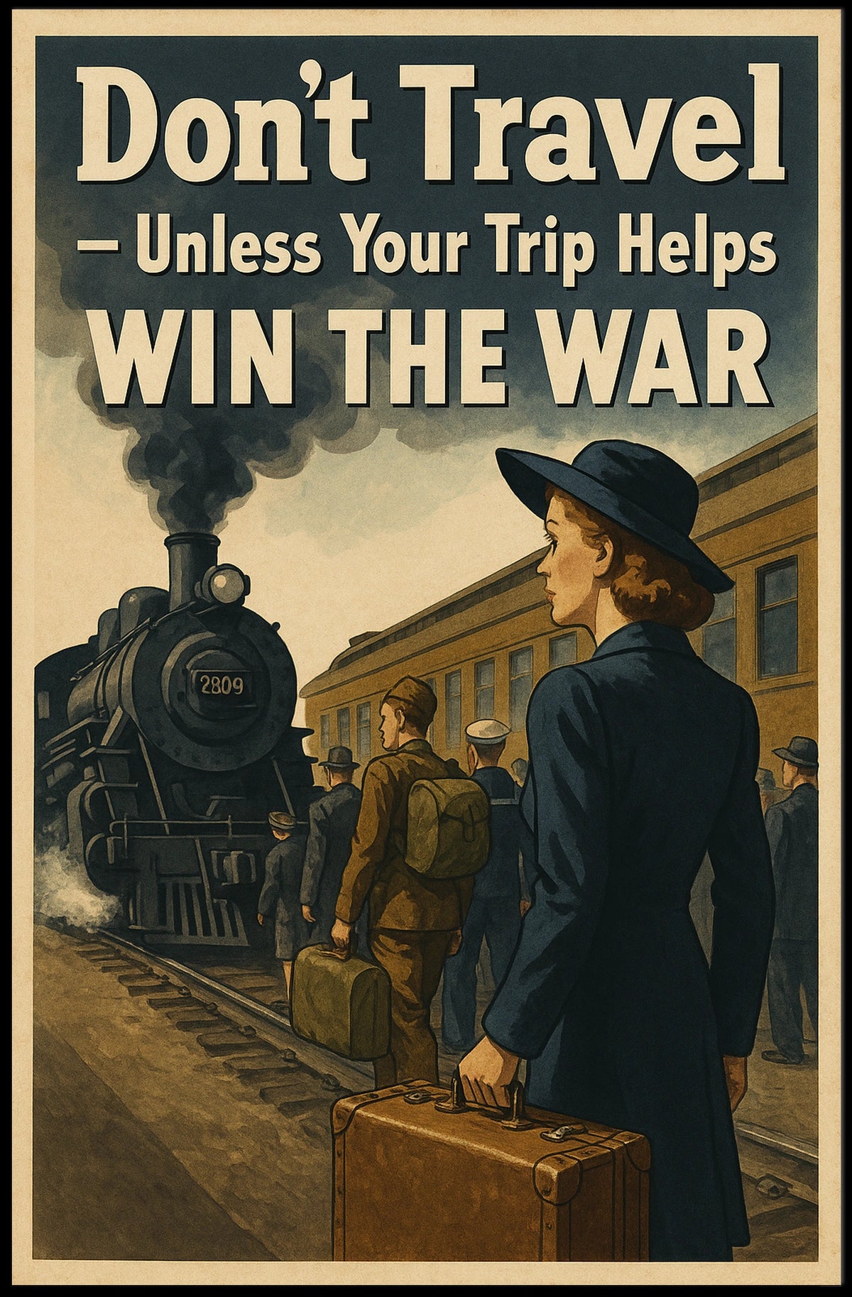 Dont Travel Win the War Poster