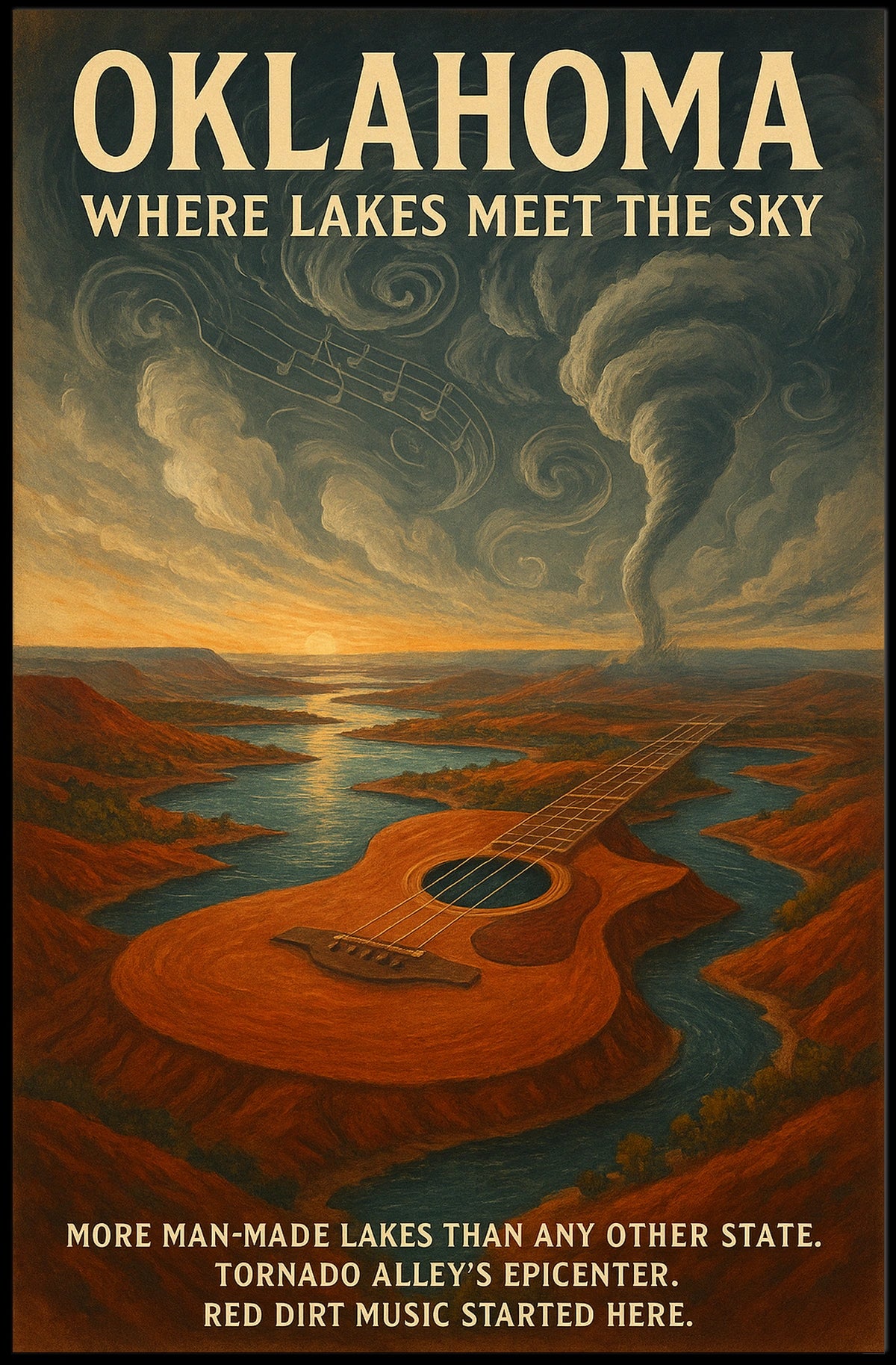 Oklahoma Where Lakes Meet The Sky Poster