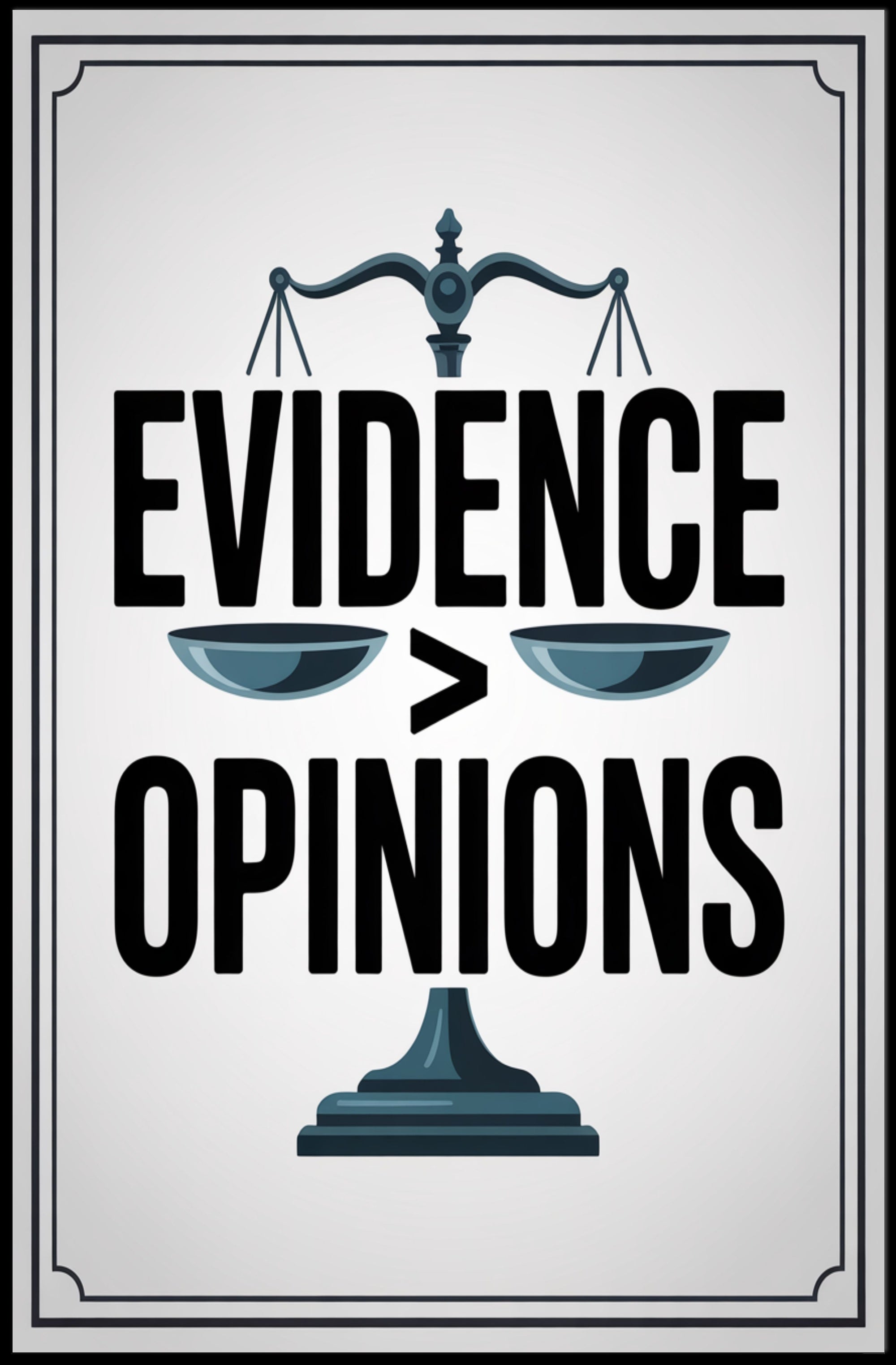 Evidence Over Opinions Motivational or Quote Poster