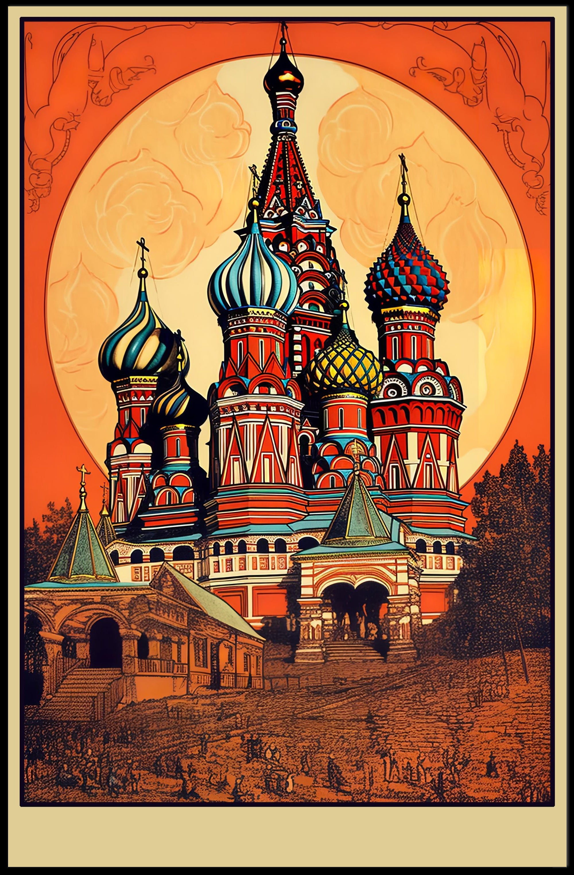 Vibrant Russian Architecture Poster