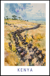 Kenya Wildlife Adventure in Motion Travel Poster PosterGoat