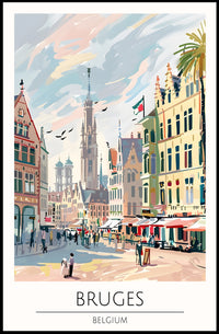 Charming Streets of Bruges Poster PosterGoat