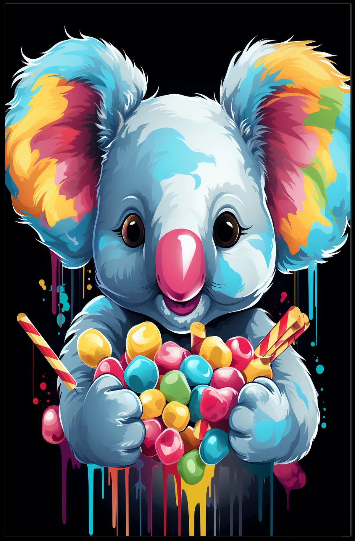 Colorful Koala Delight Poster