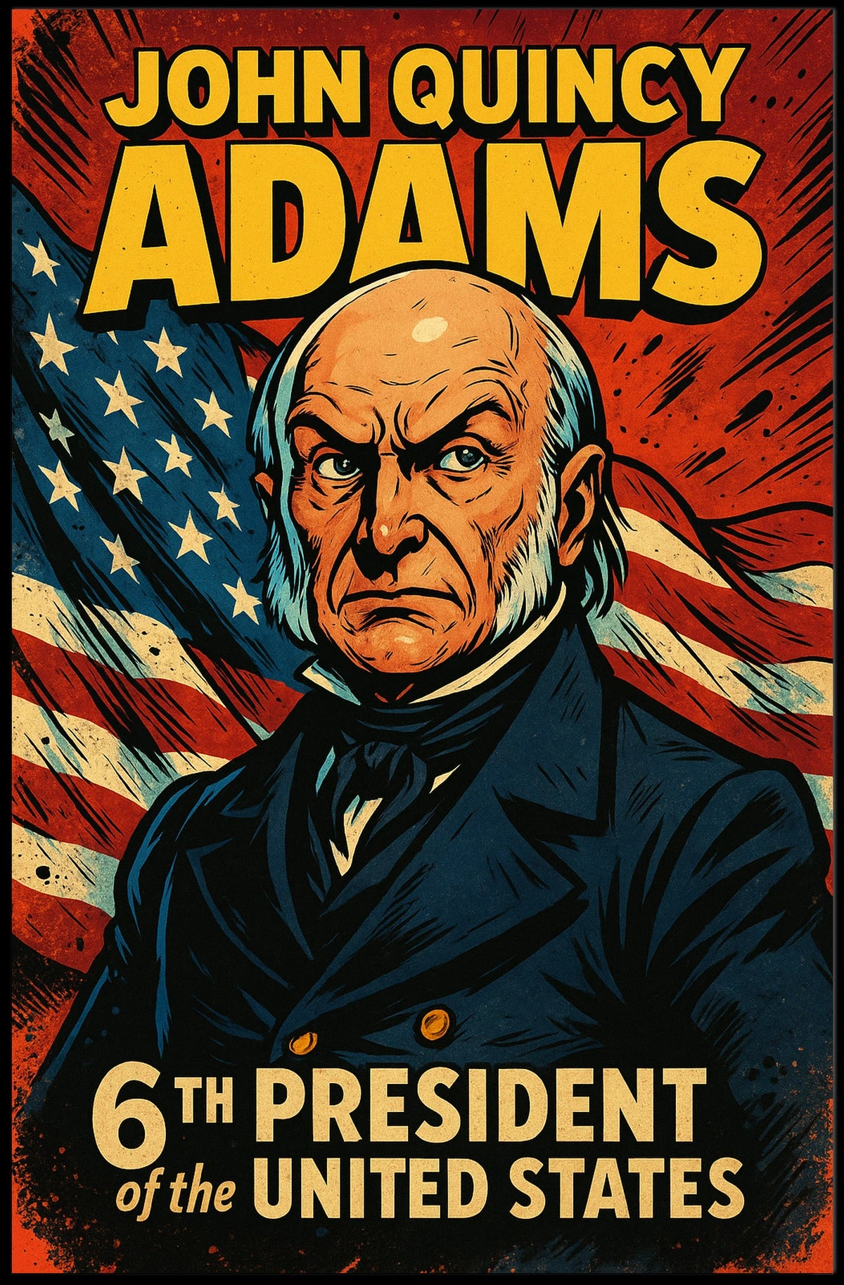John Quincy Adams 6th President Poster Vintage Heritage Art
