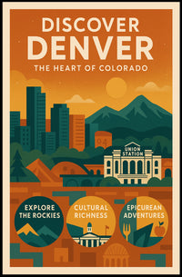 Discover Denver The Heart of Colorado Poster PosterGoat