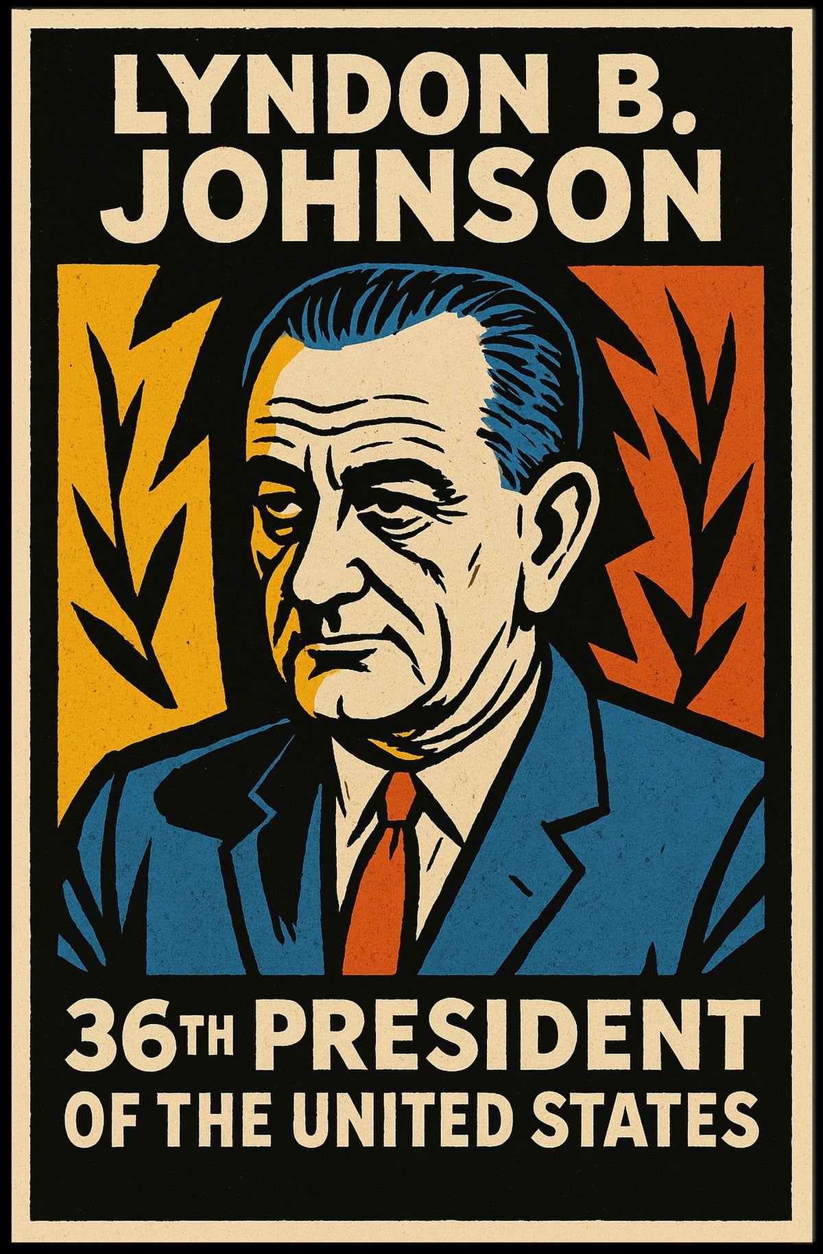 Lyndon B. Johnson 36th President Poster