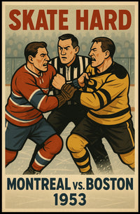 Skate Hard Montreal vs. Boston 1953 Poster