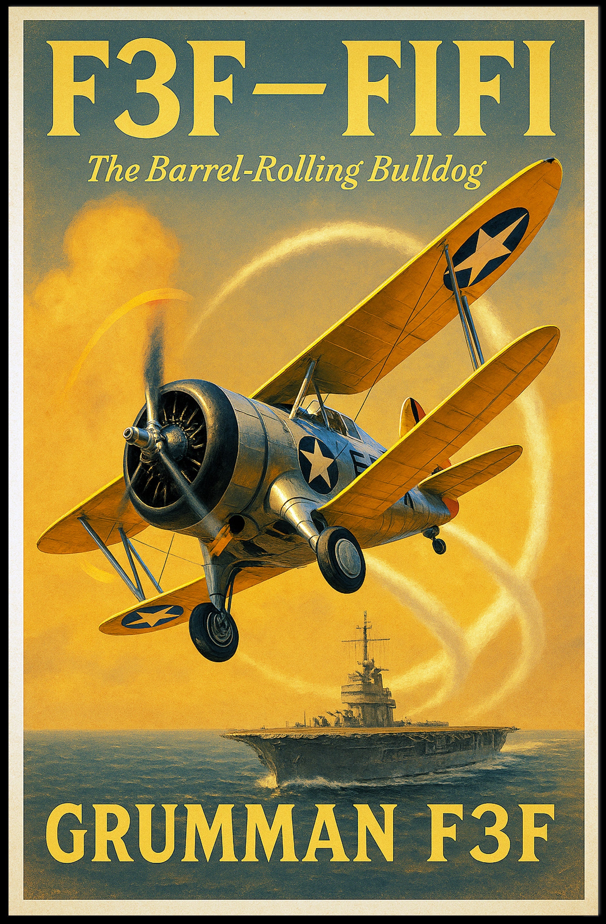 Grumman F3F The Barrel-Rolling Bulldog Poster PosterGoat