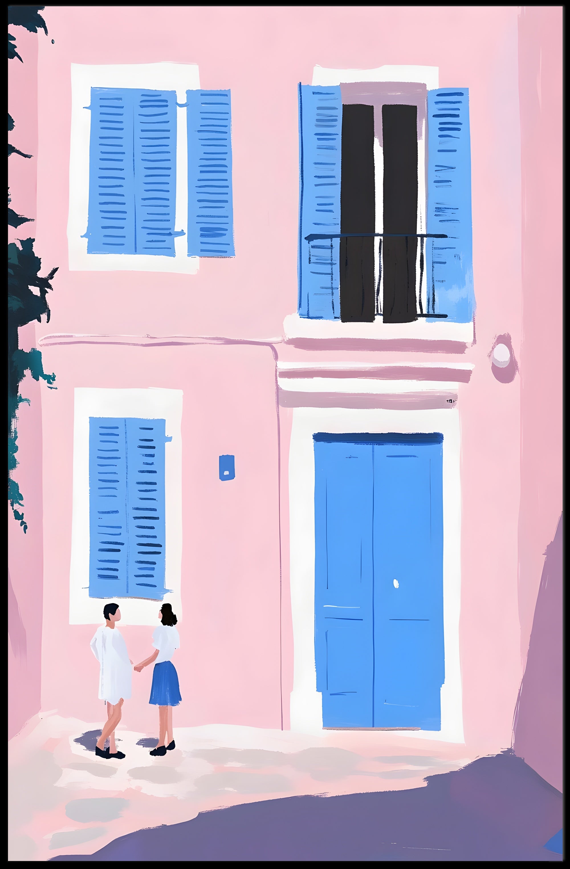 Serene Street Scene Poster Wall Art Print