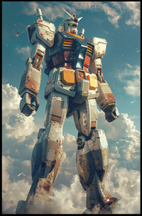 Colossal Mecha in the Sky Wall Art Poster PosterGoat
