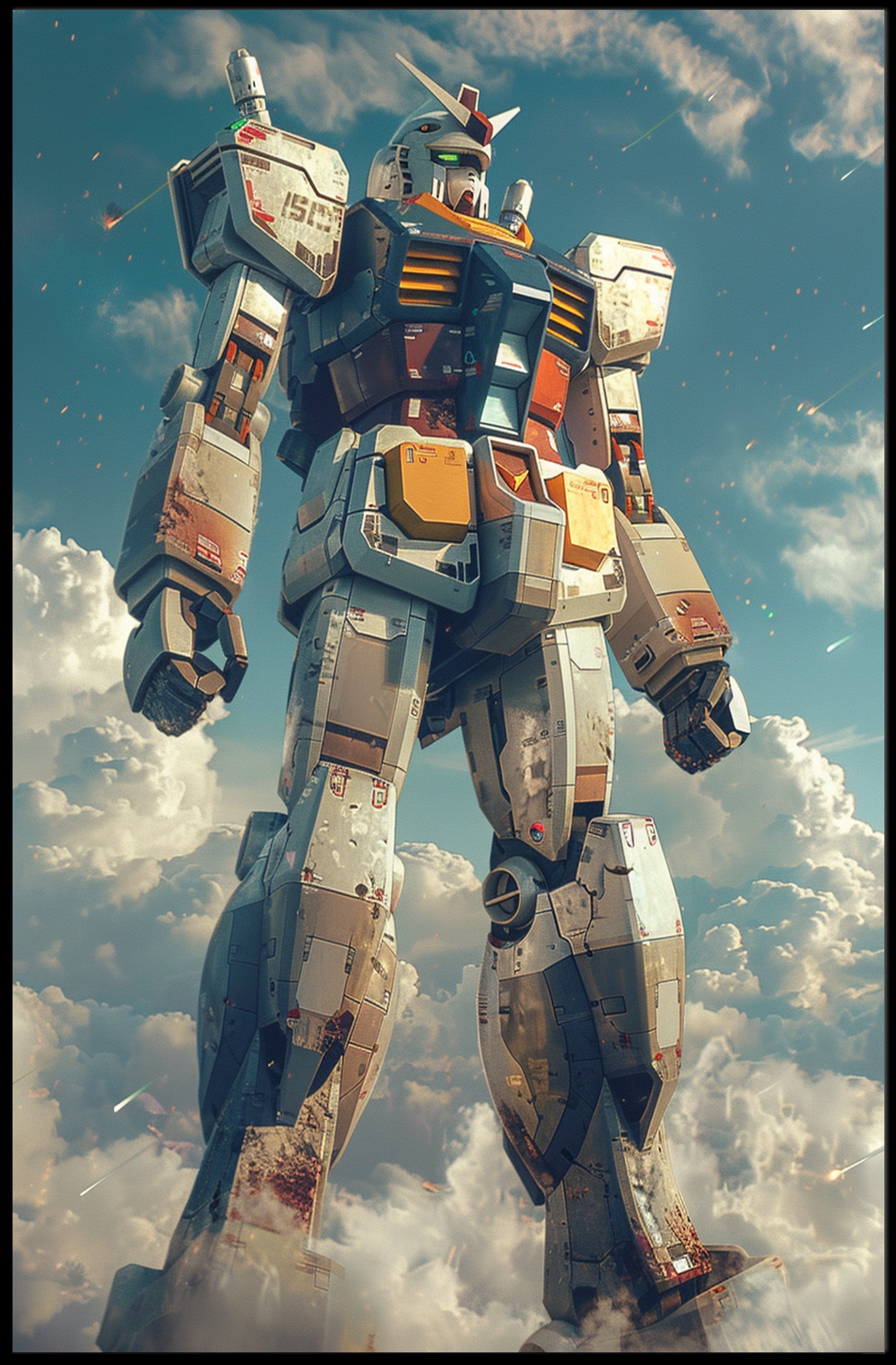 Colossal Mecha in the Sky Wall Art Poster PosterGoat