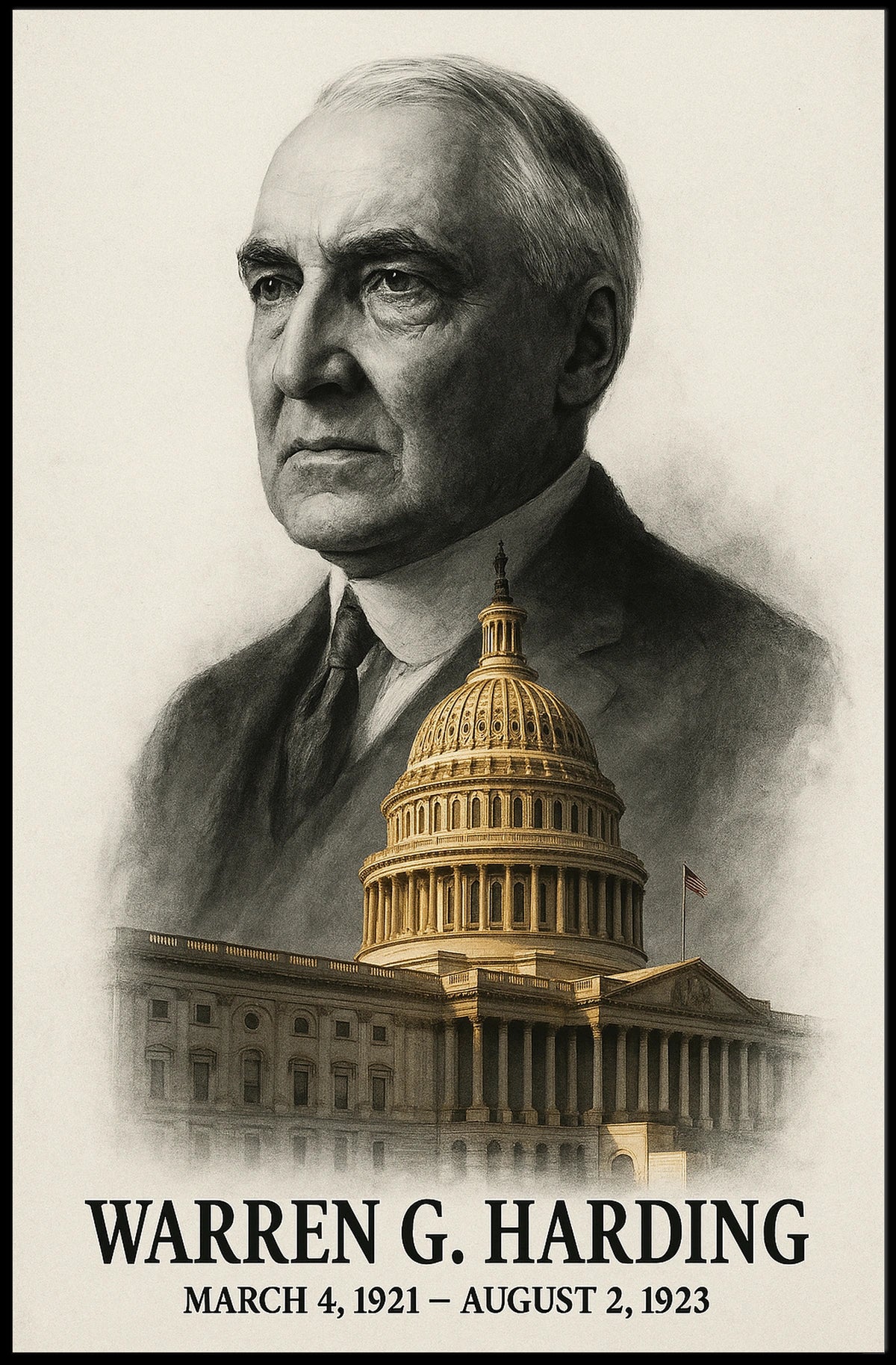 Warren G. Harding 29th President of the United States Reflections Poster