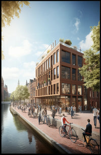 Modern Urban Scene Poster: Vibrant City Life