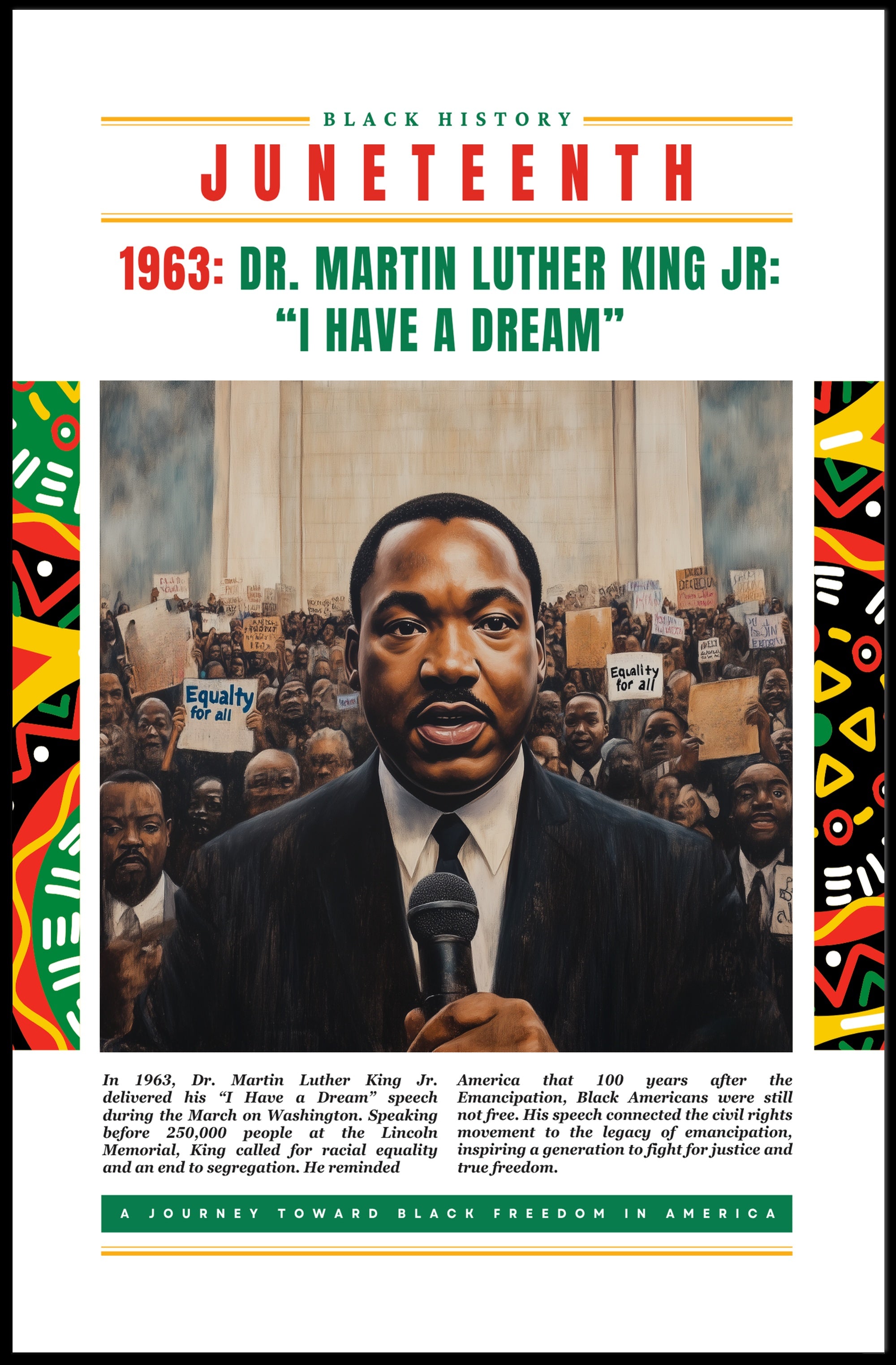 Black History Juneteenth MLK Speech Cultural or Heritage Poster